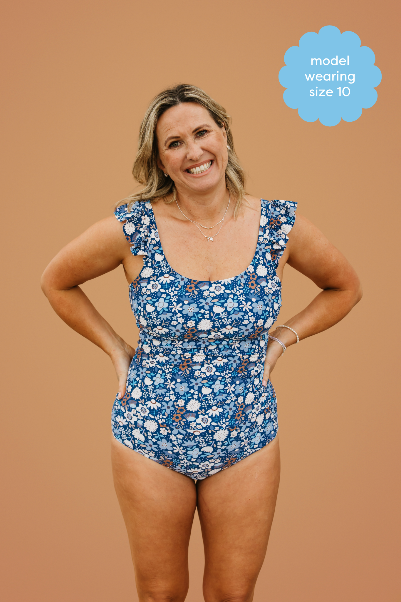 PRE-ORDER: Frill Shoulder Tank Indigo Posy
