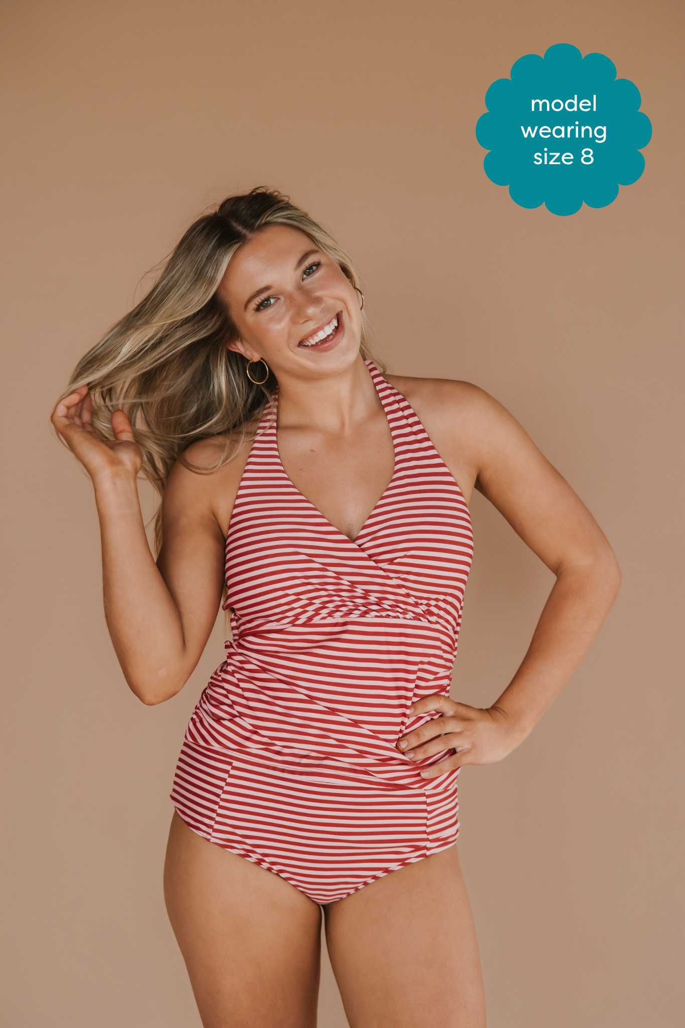Criss-Cross Halter Top Candy Stripe
