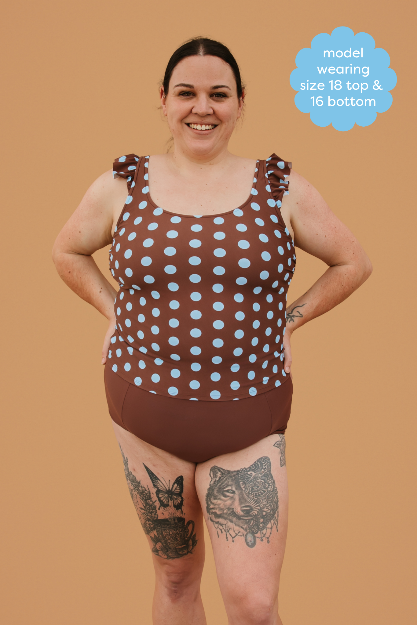 PRE-ORDER: Frill Shoulder Tank Freckle