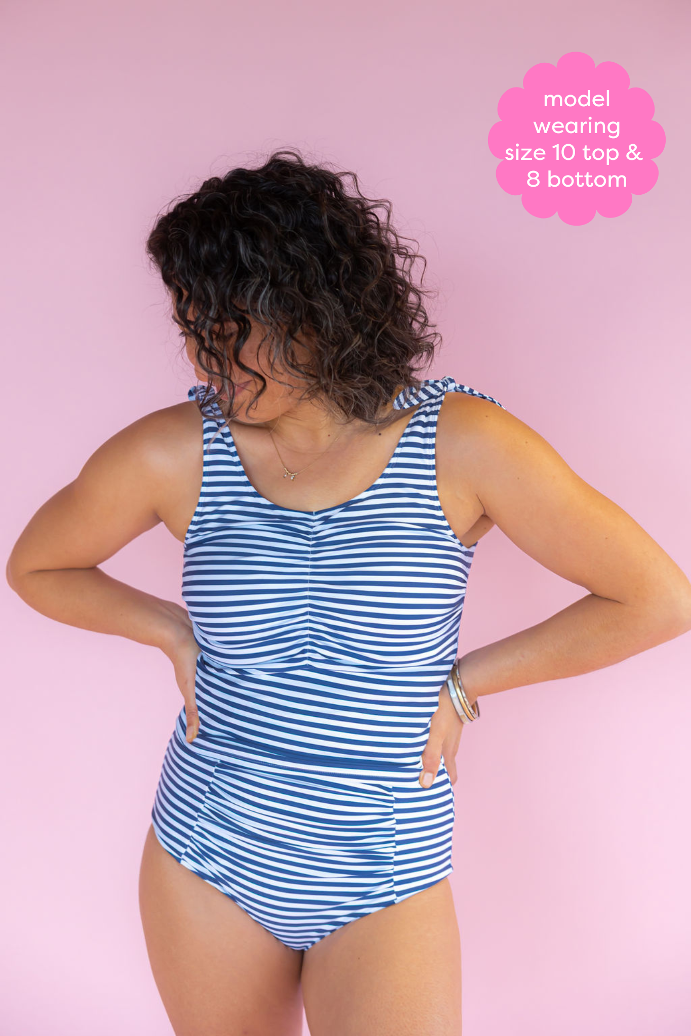 Ruched High Waisted Bottoms Sailor