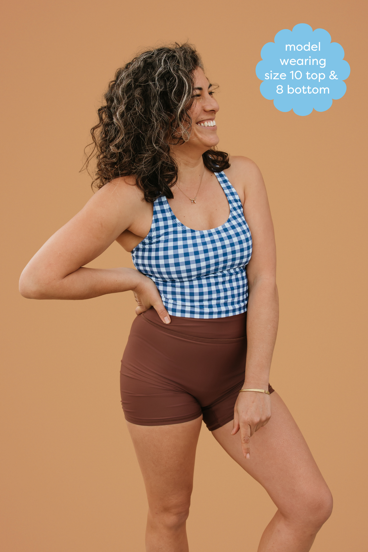 PRE-ORDER: Racer Back Top Blueberry Check