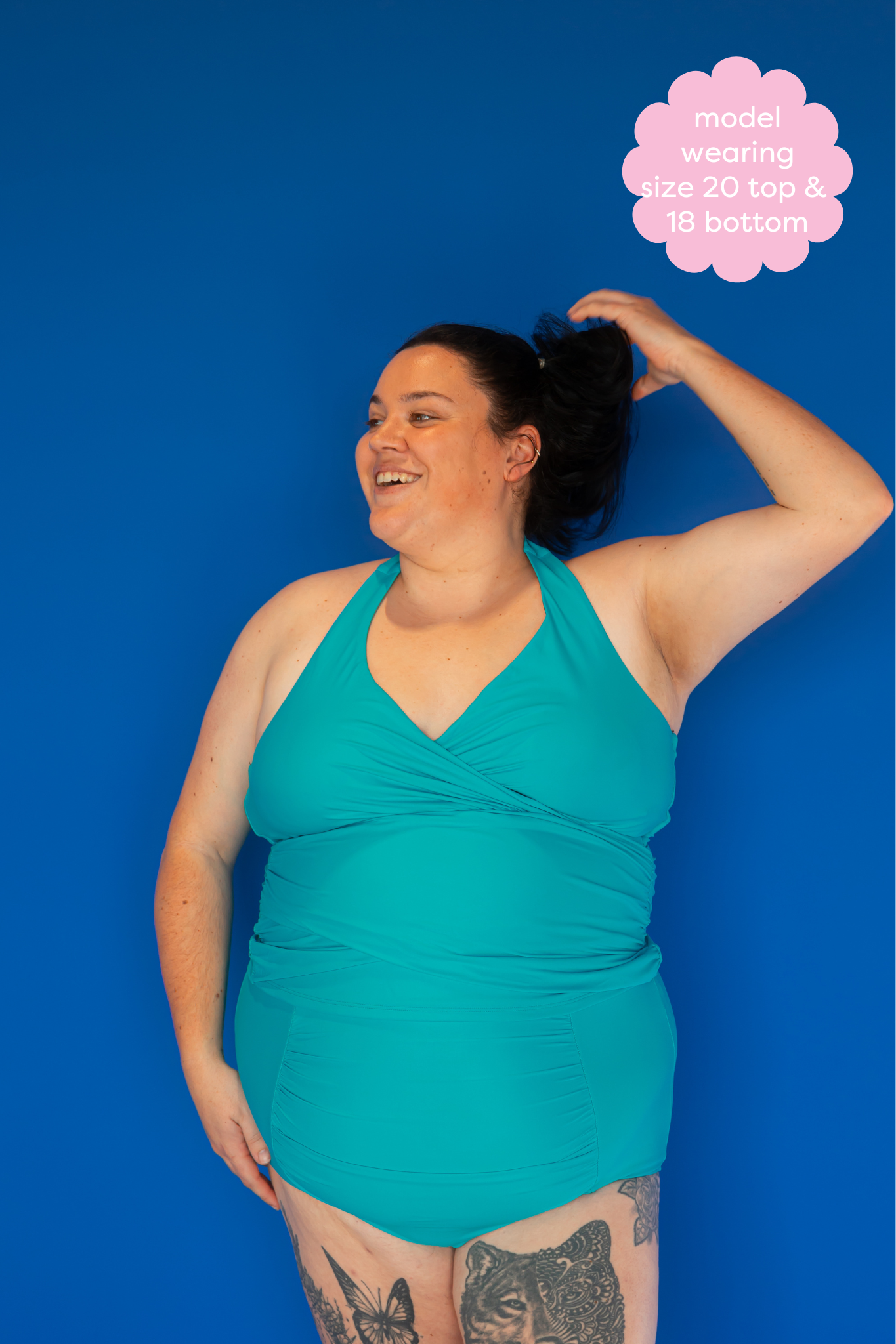 Ruched High Waisted Bottoms Teal