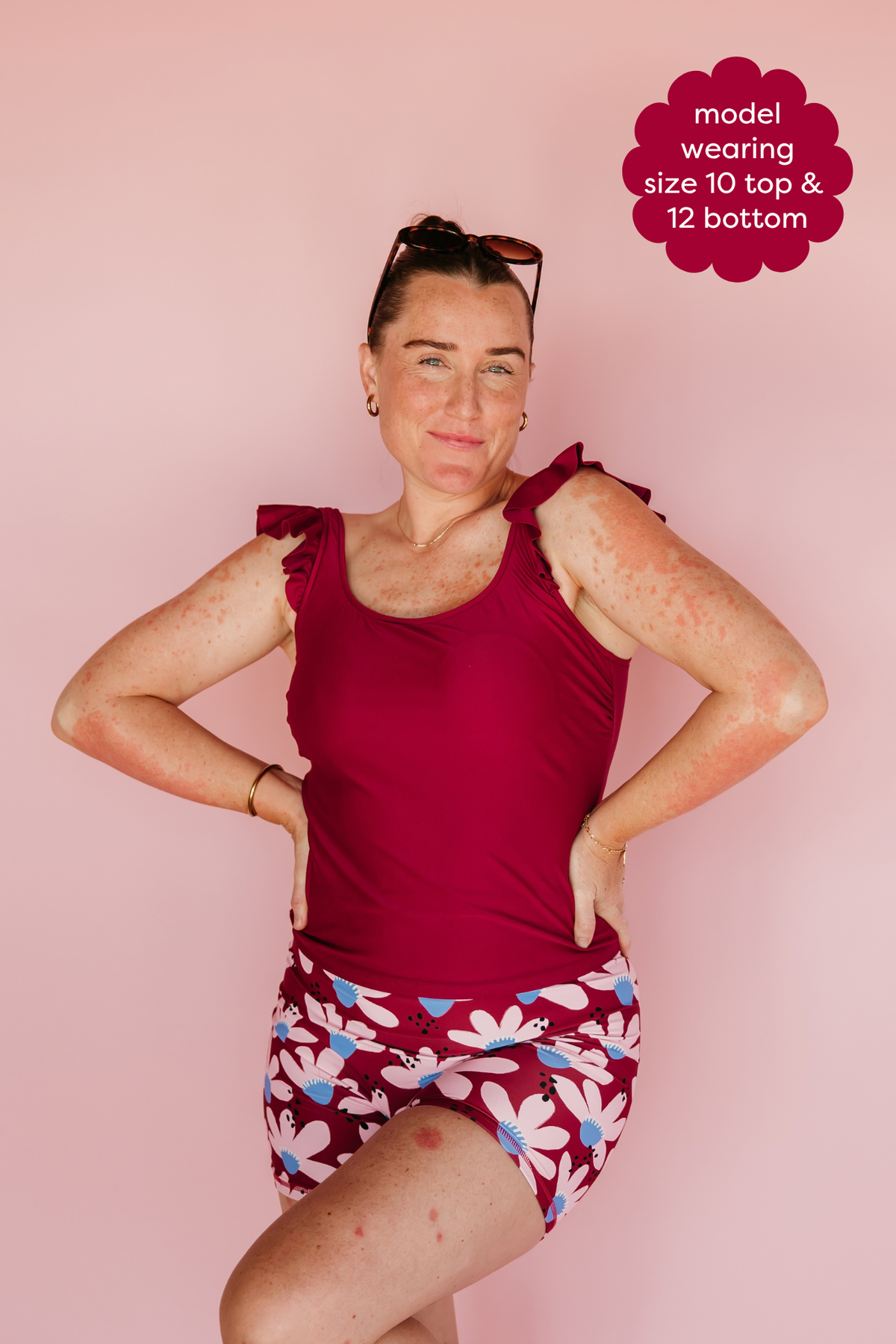 Pre-Order: Frill Shoulder Tank Cherry
