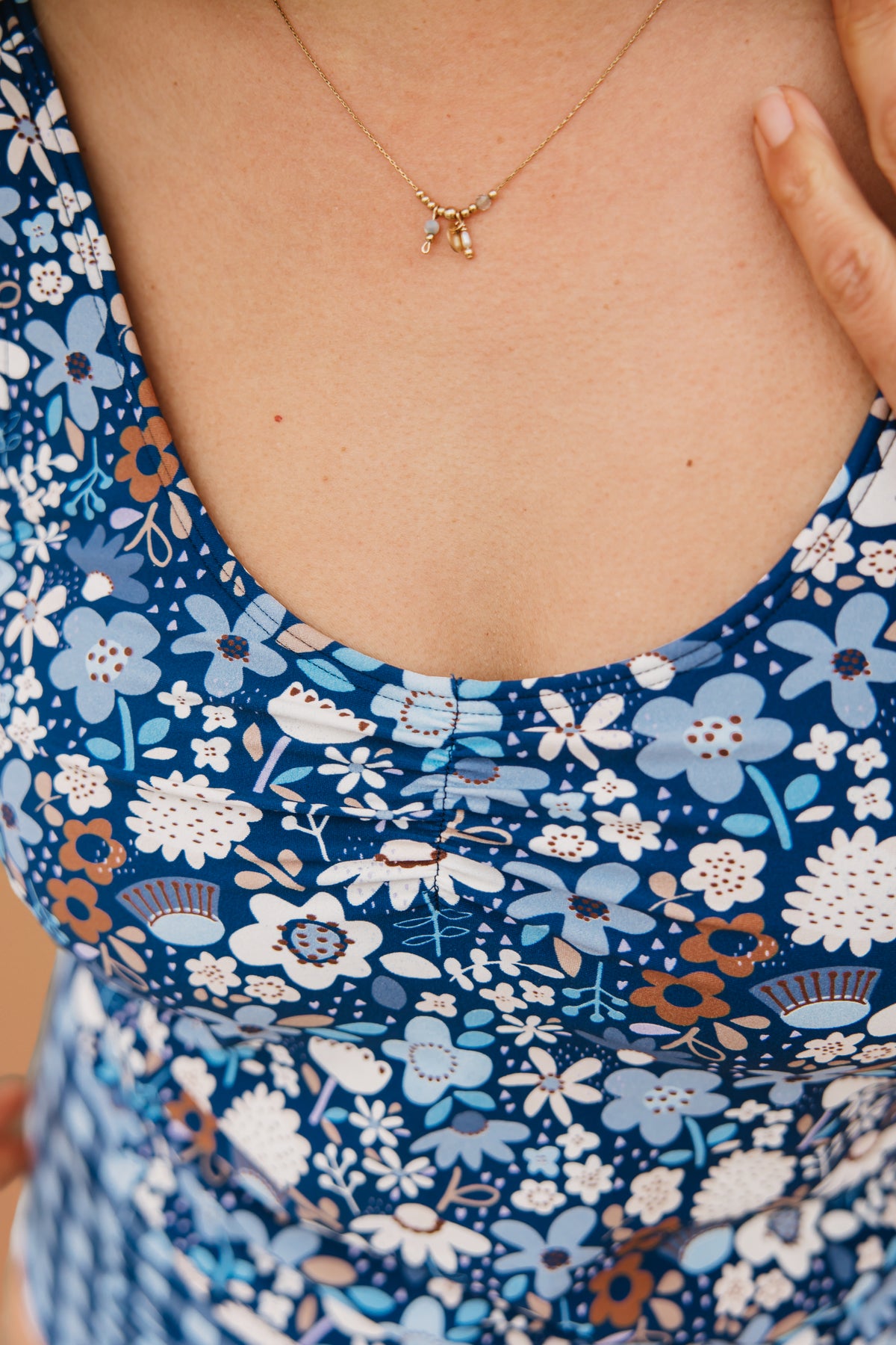 PRE-ORDER: Shoulder Tie Top Indigo Posy