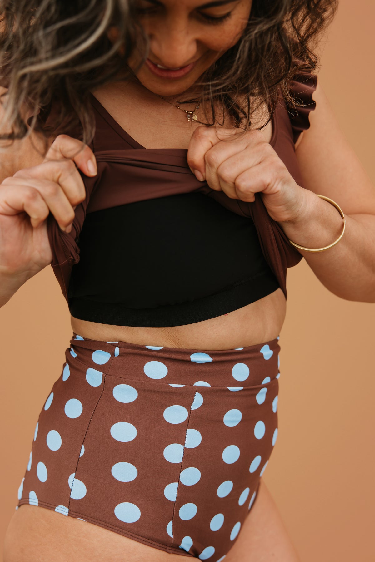 PRE-ORDER: Frill Shoulder Tank Chestnut