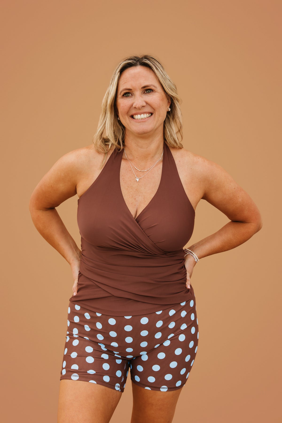 PRE-ORDER: Criss-Cross Halter Top Chestnut