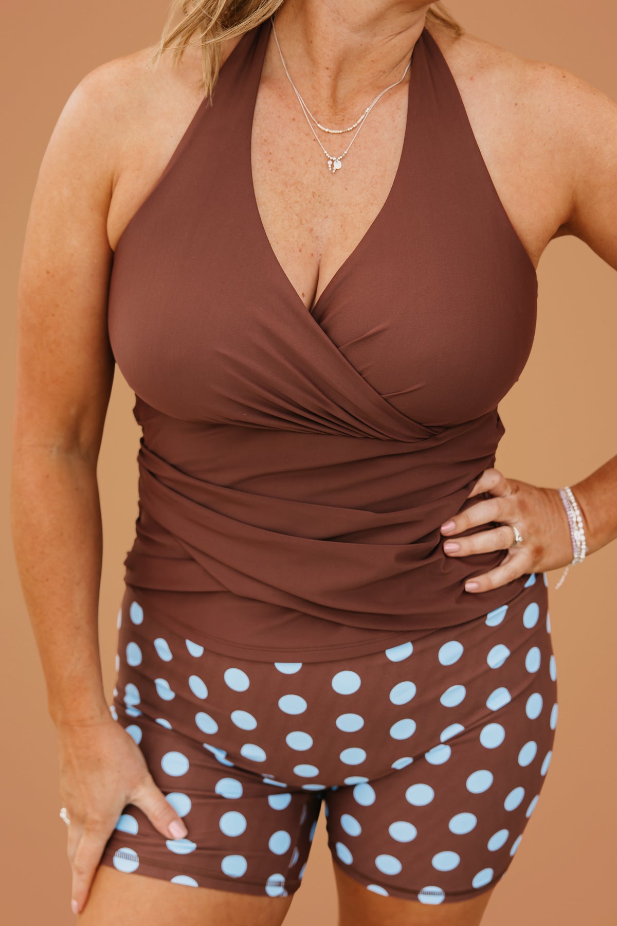 PRE-ORDER: Criss-Cross Halter Top Chestnut