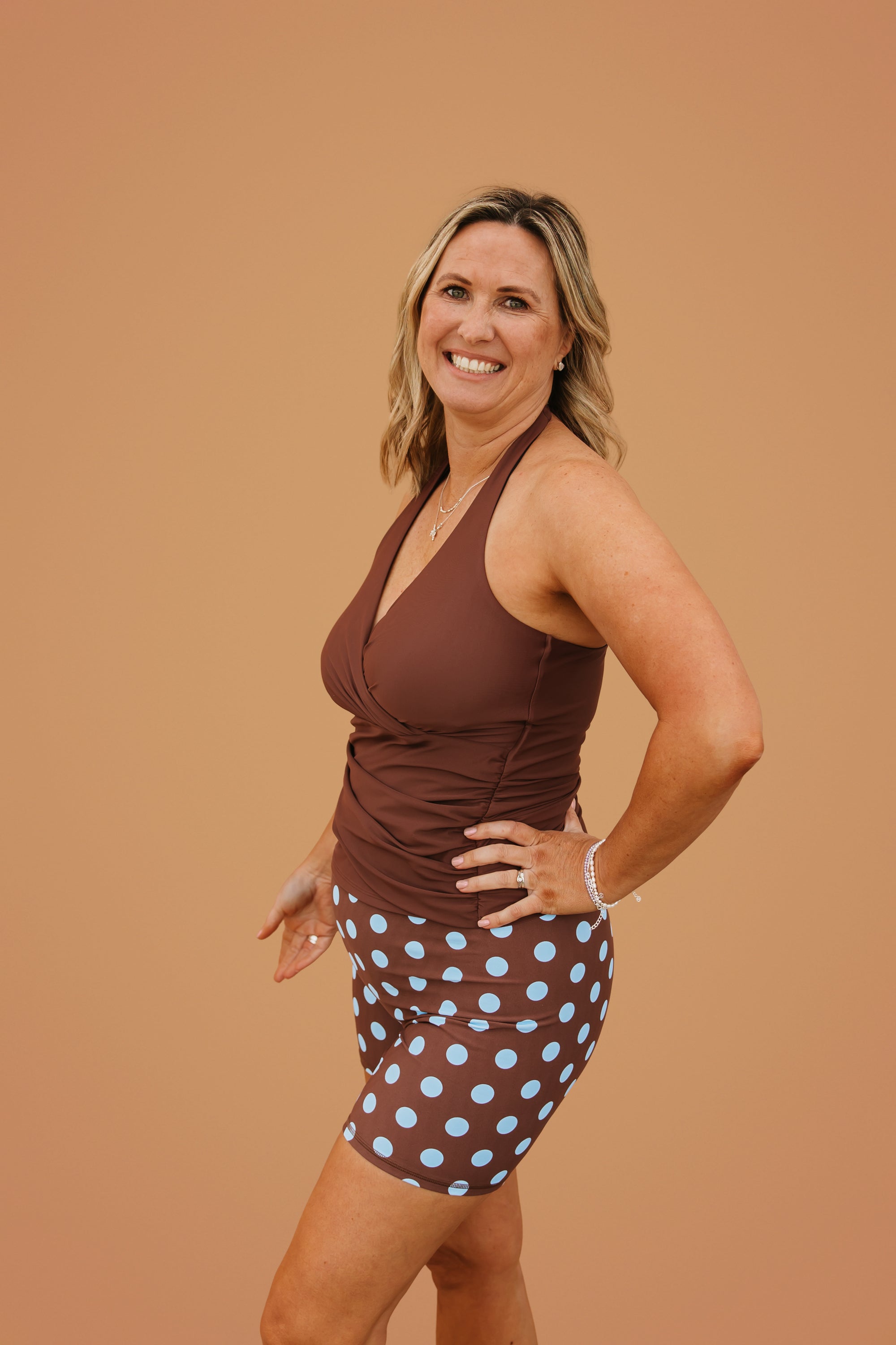 PRE-ORDER: Criss-Cross Halter Top Chestnut
