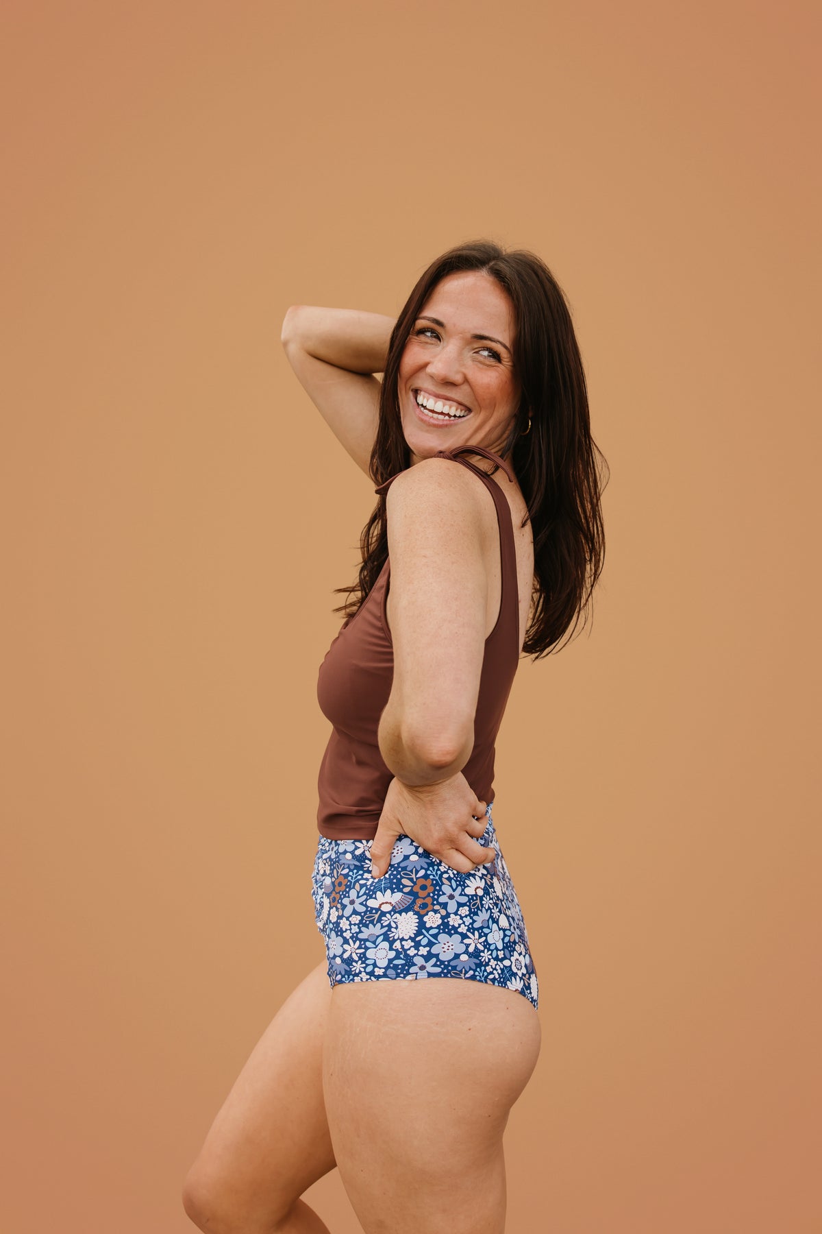 PRE-ORDER: Ruched High Waisted Bottoms Indigo Posy