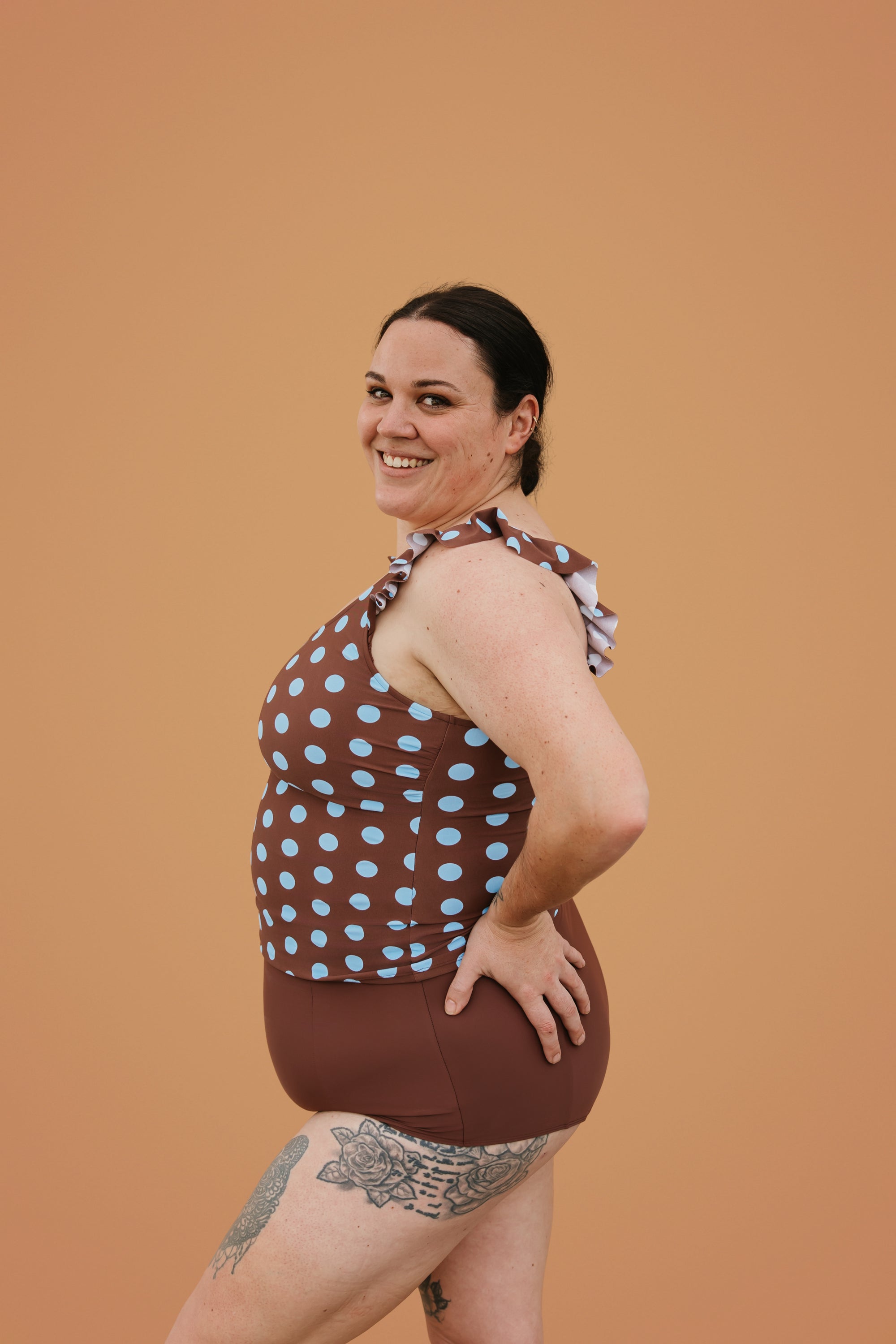 PRE-ORDER: Frill Shoulder Tank Freckle