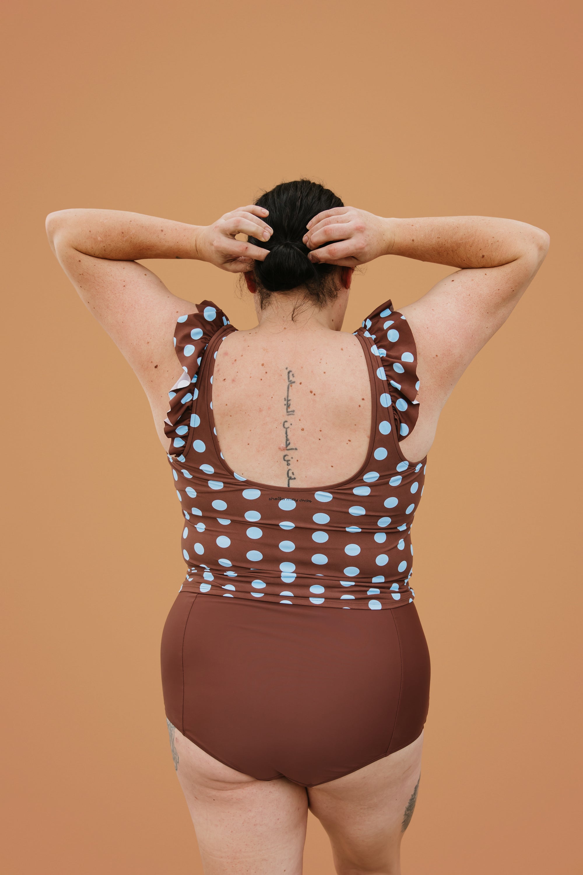 PRE-ORDER: Frill Shoulder Tank Freckle