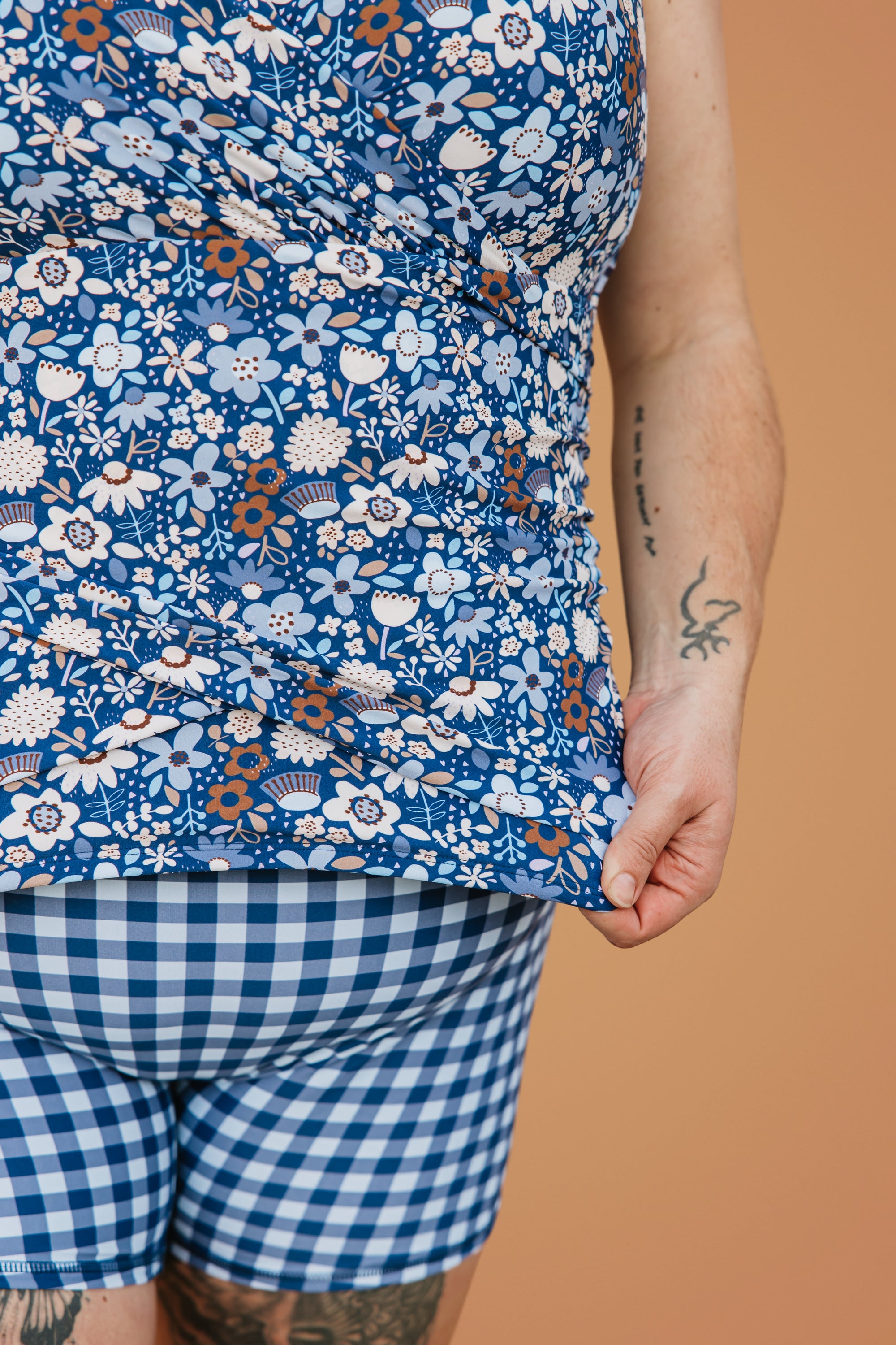 PRE-ORDER: Criss-Cross Halter Top Indigo Posy