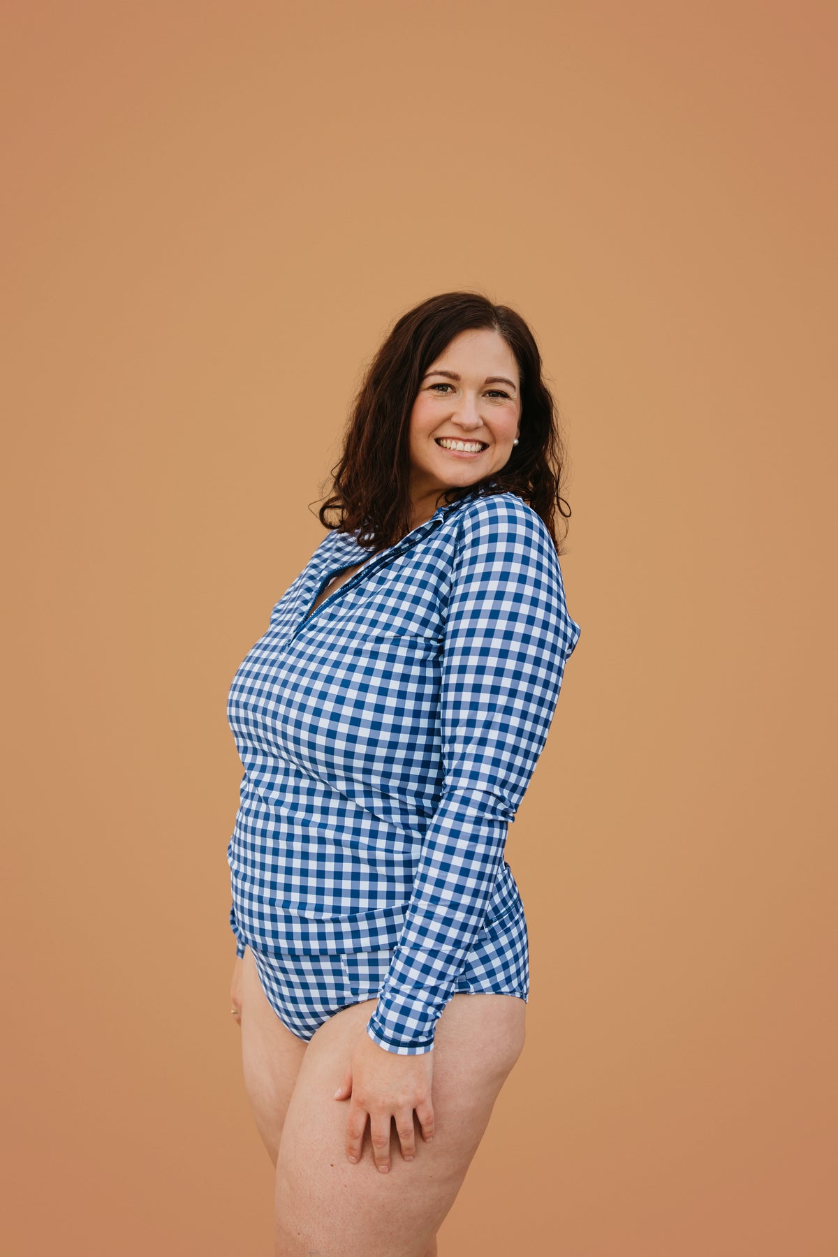 PRE-ORDER: High Waisted Bottoms Blueberry Check