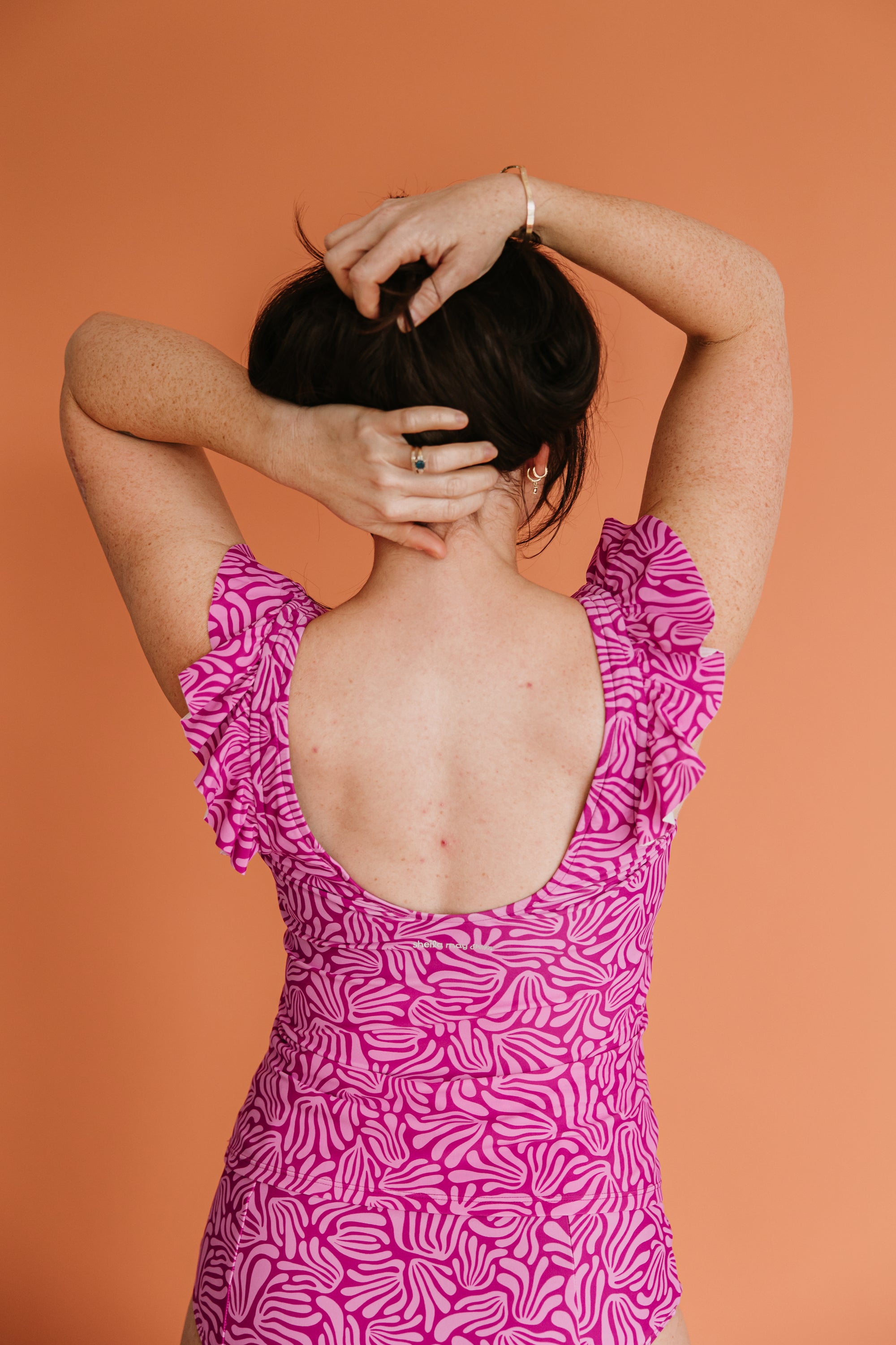 Frill Shoulder Tank Raspberry Ripple