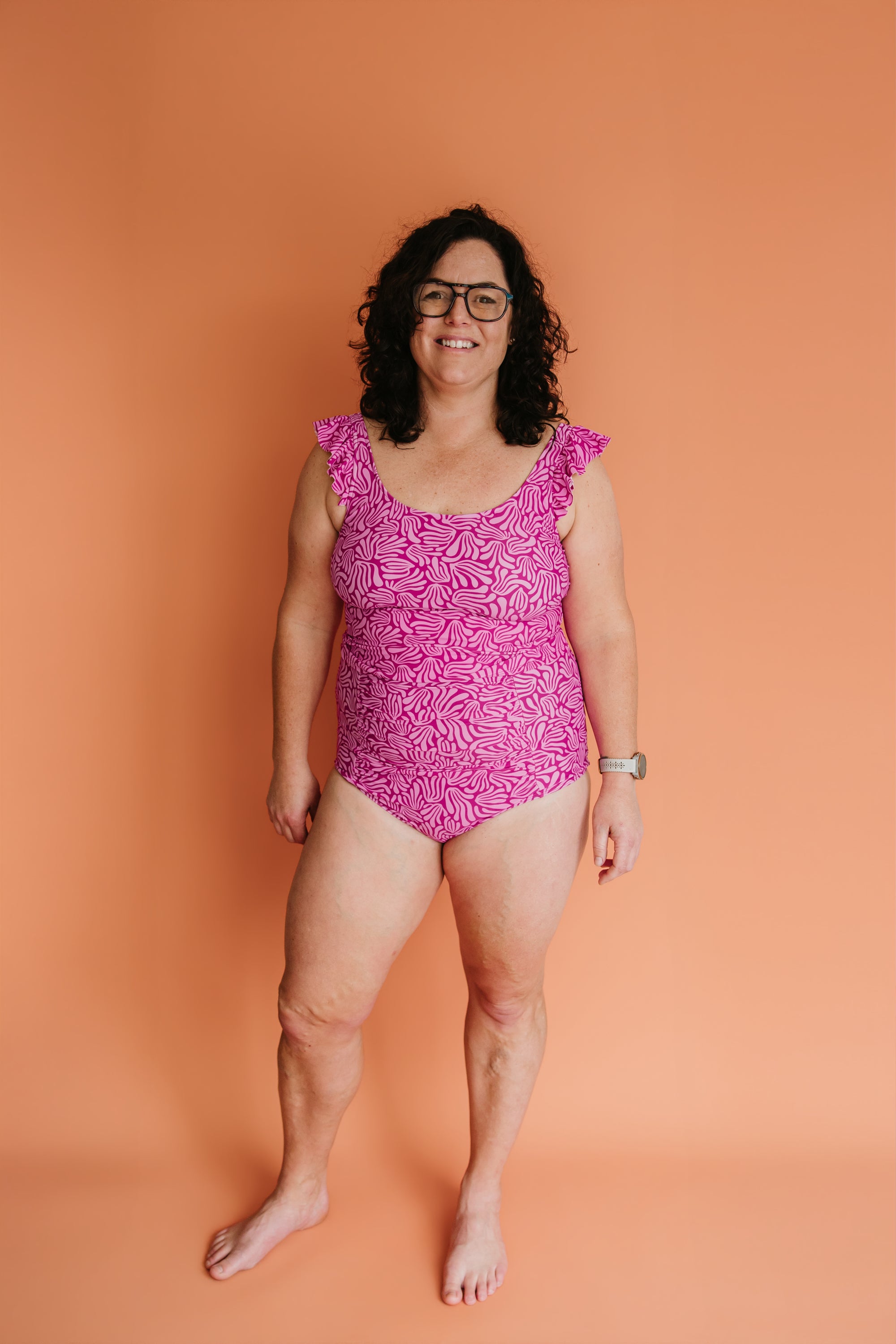 Frill Shoulder Tank Raspberry Ripple