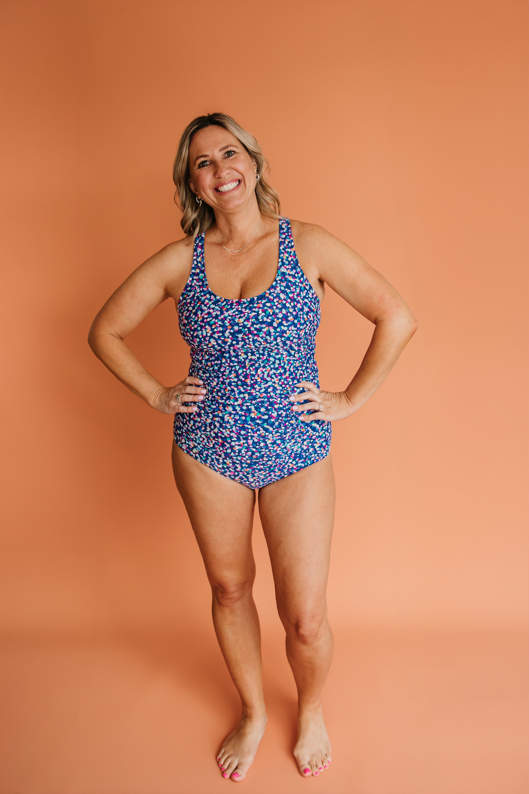 Ruched High Waisted Bottoms Midnight Confetti
