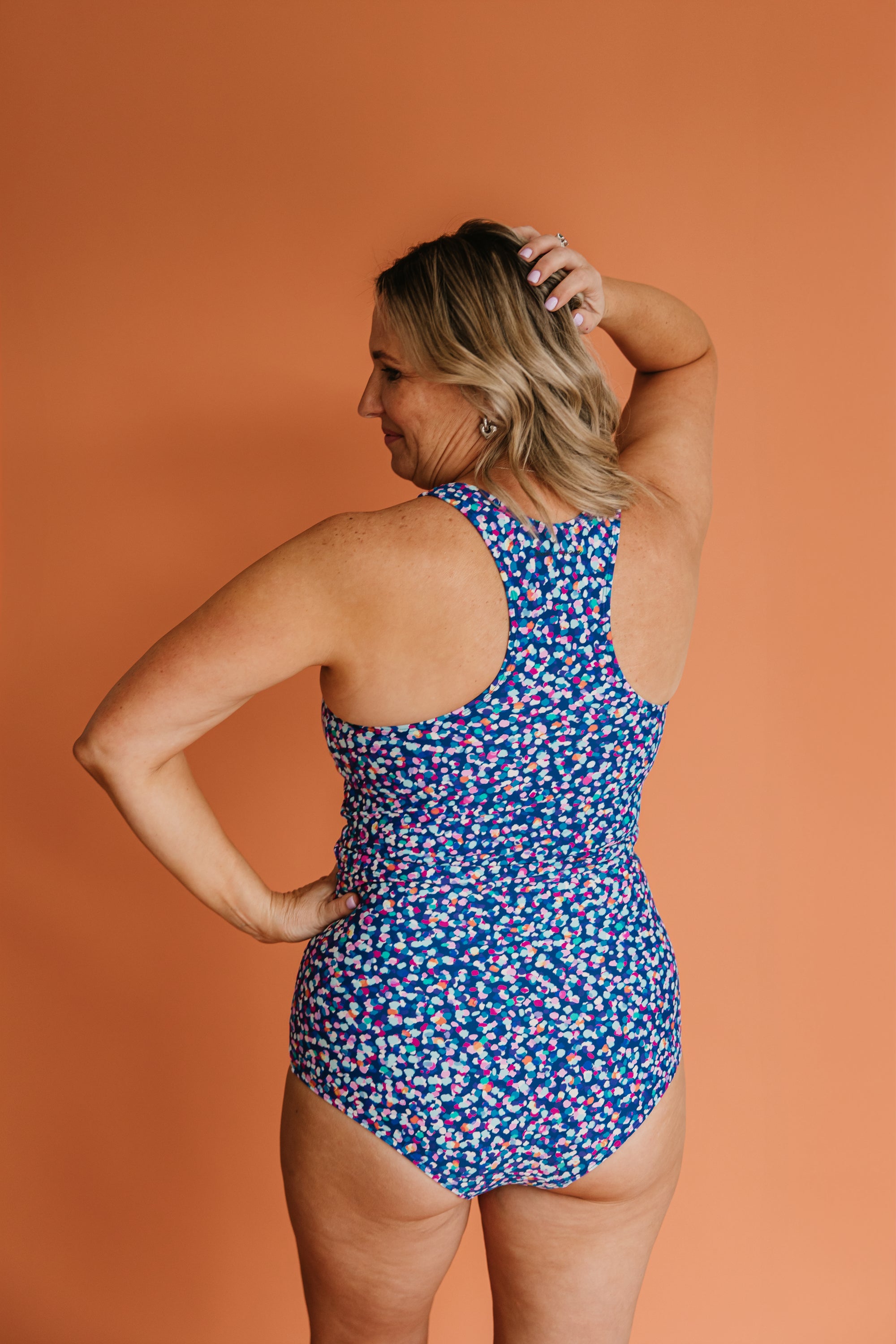 Ruched High Waisted Bottoms Midnight Confetti