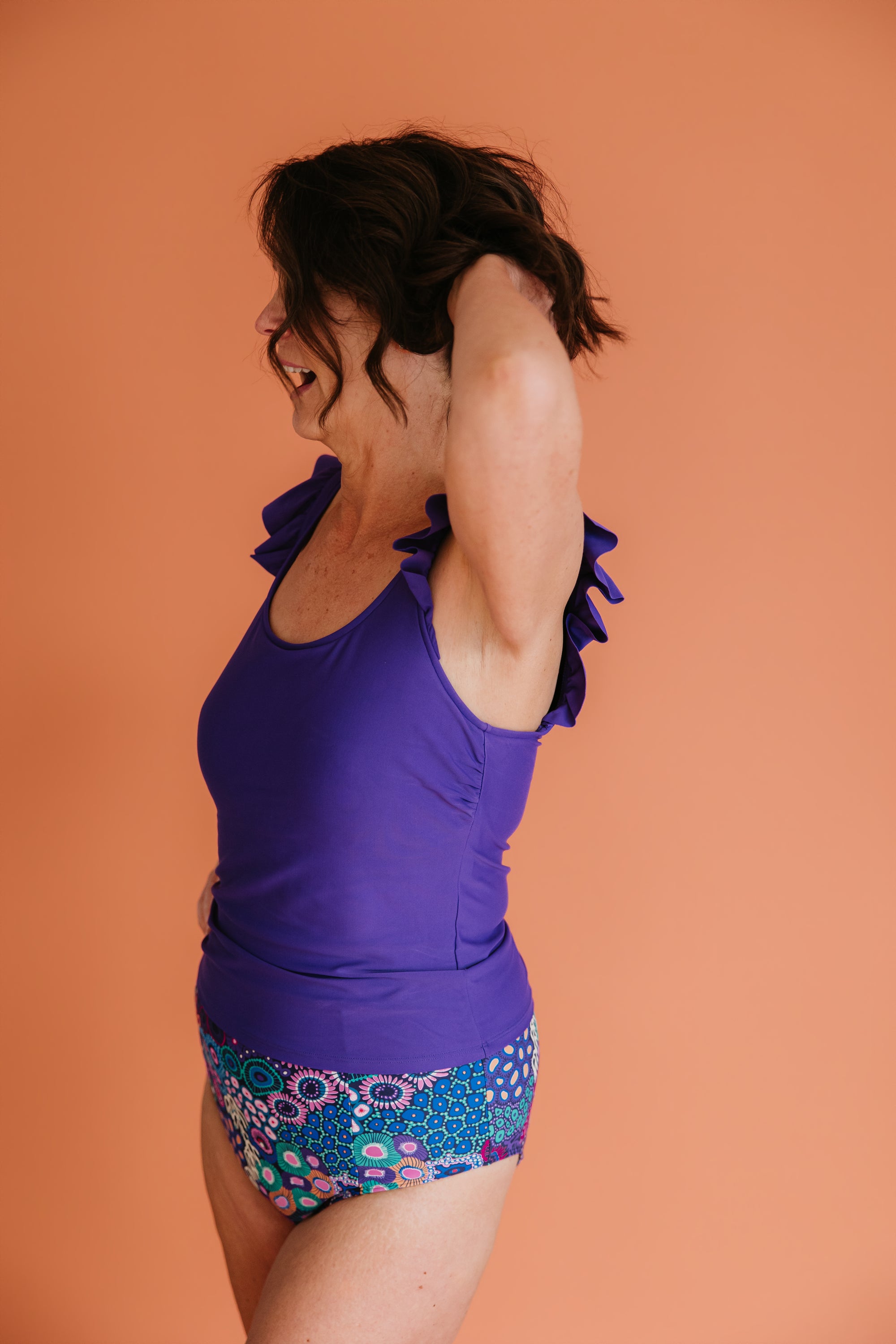 Frill Shoulder Tank Amethyst