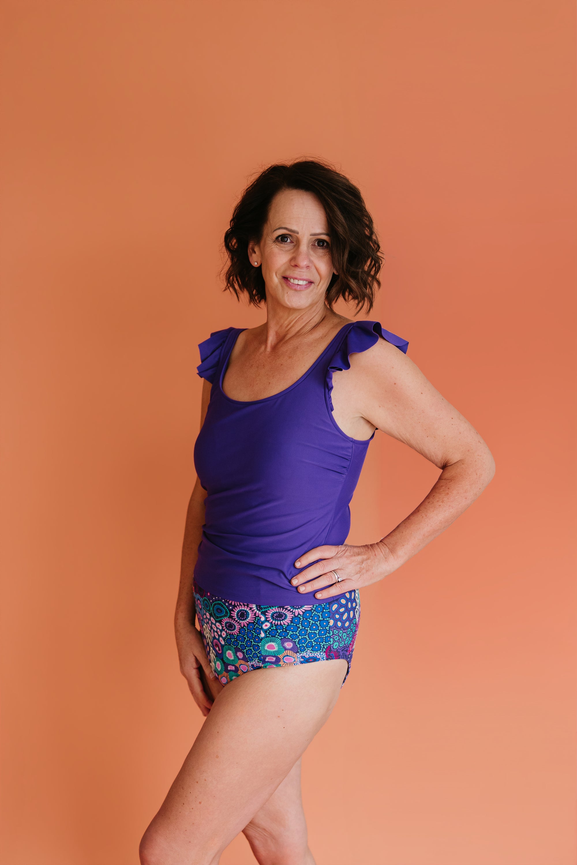 Frill Shoulder Tank Amethyst