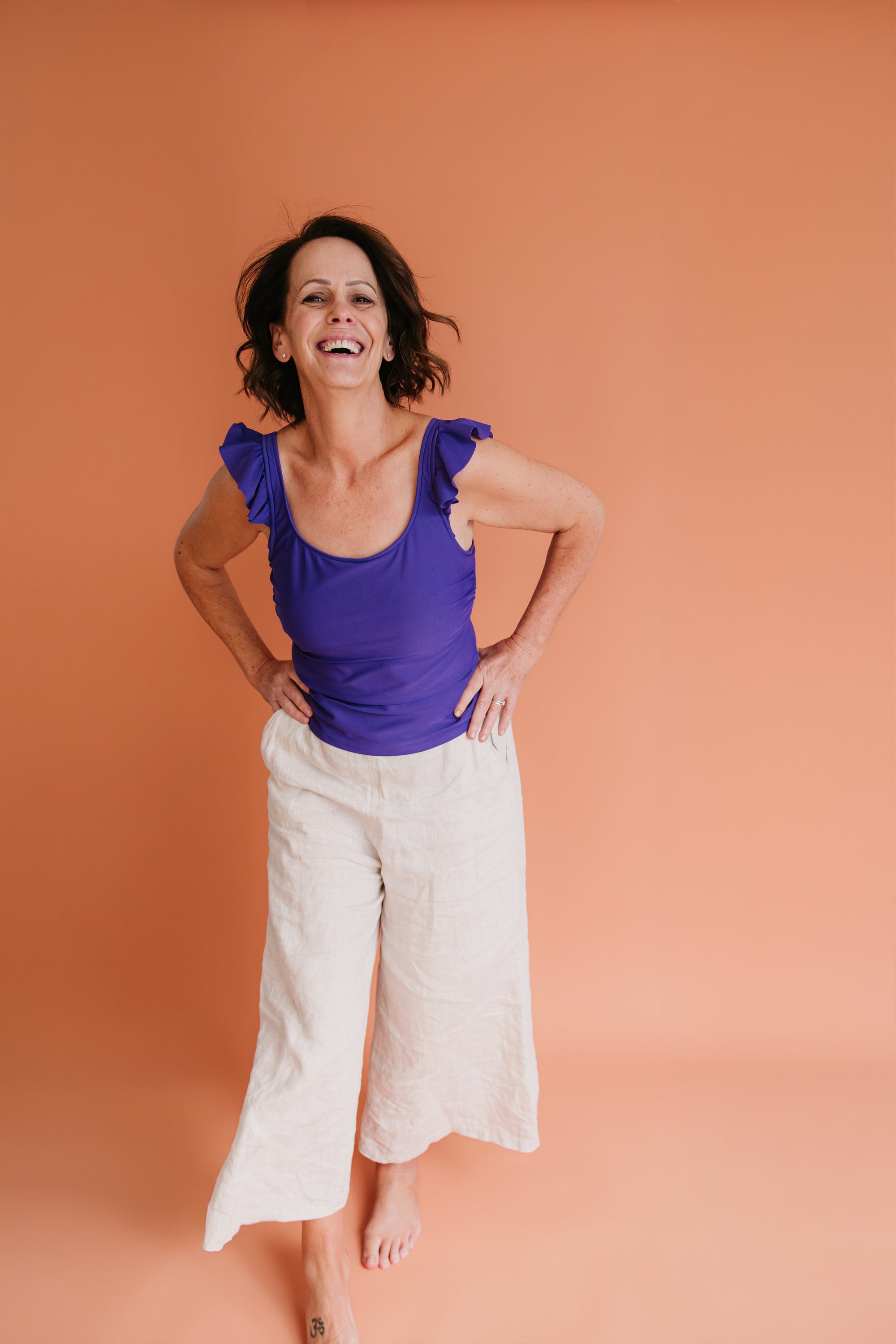 Frill Shoulder Tank Amethyst