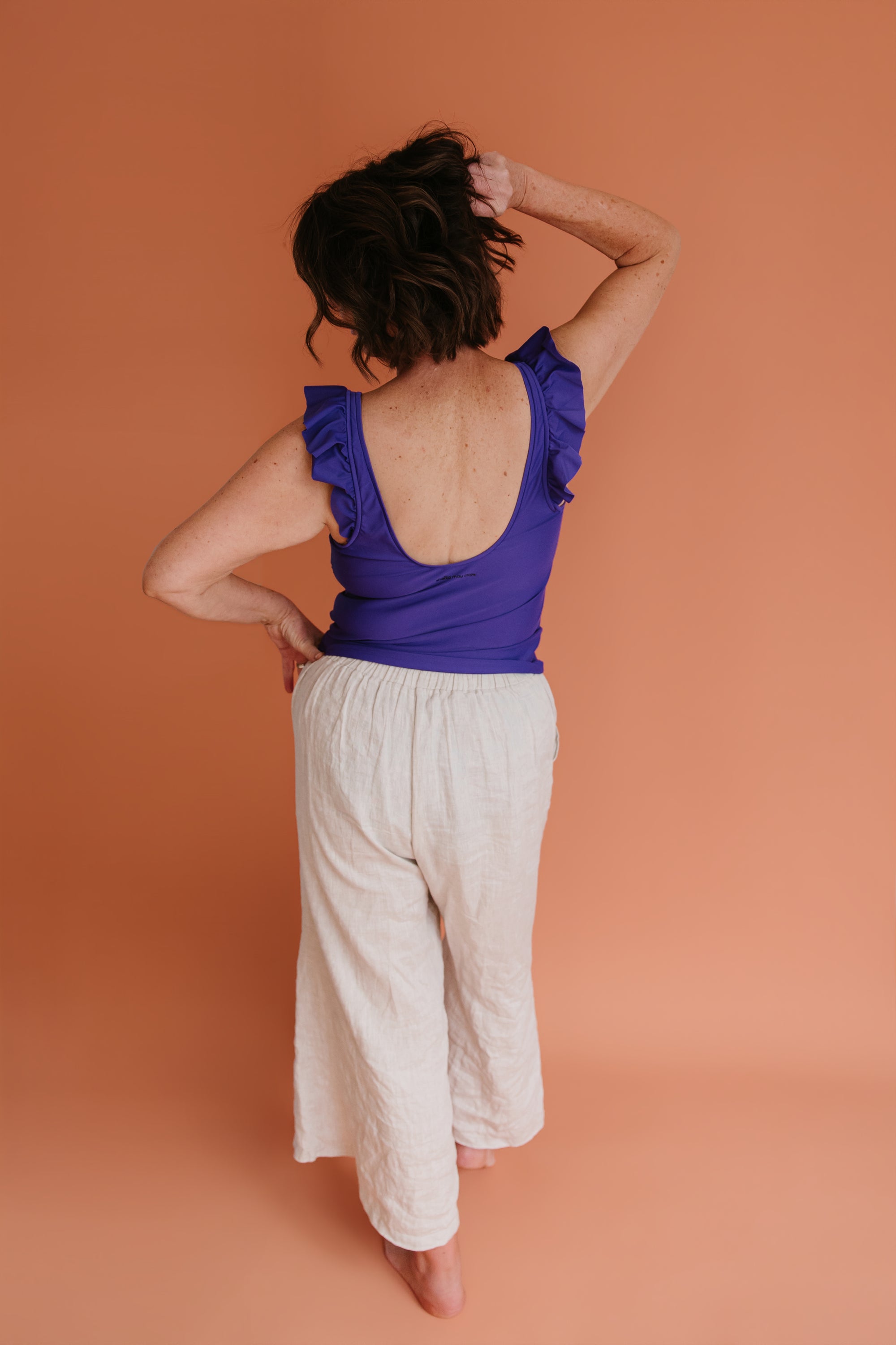 Frill Shoulder Tank Amethyst