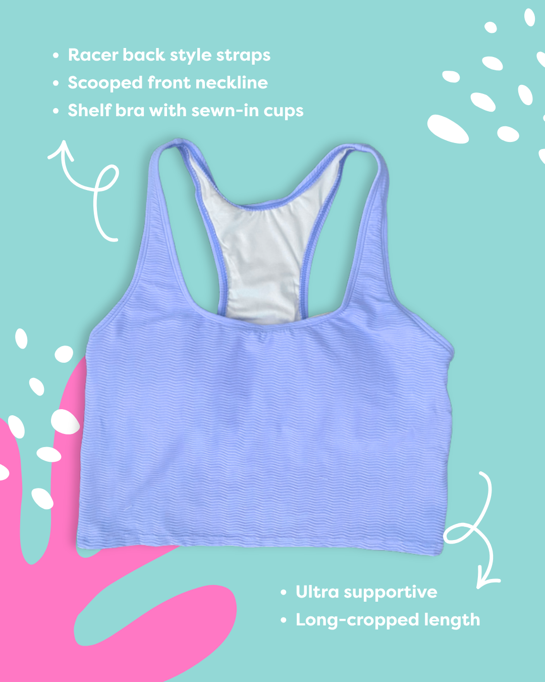 Racer Back Top Cornflower (Textured Fabric)