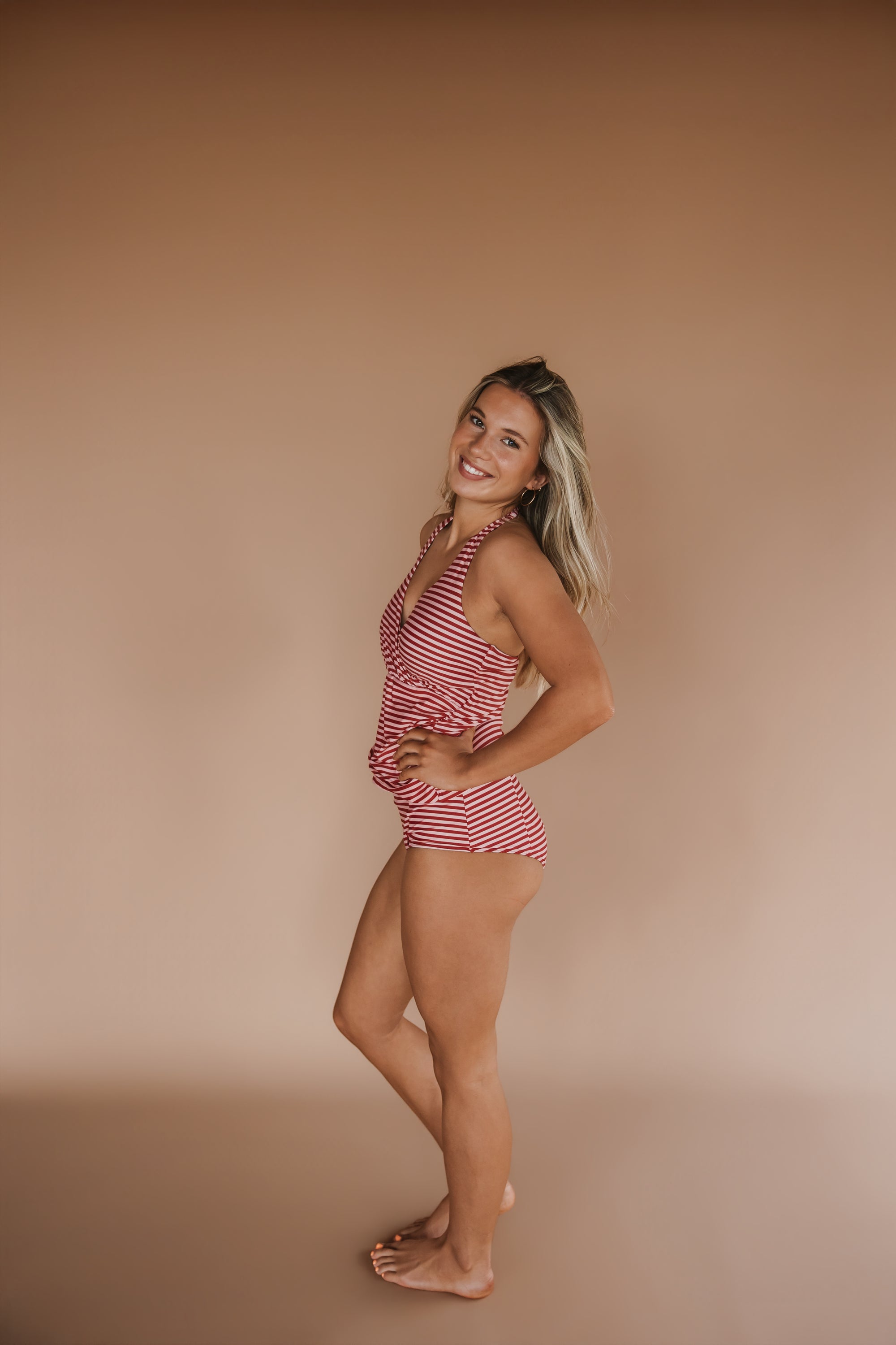 Criss-Cross Halter Top Candy Stripe
