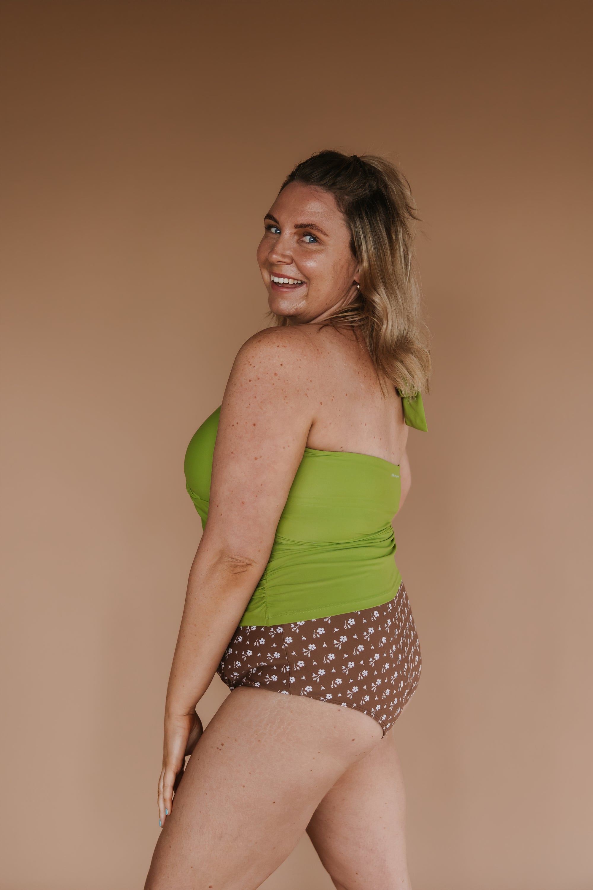 Criss-Cross Halter Top Olive