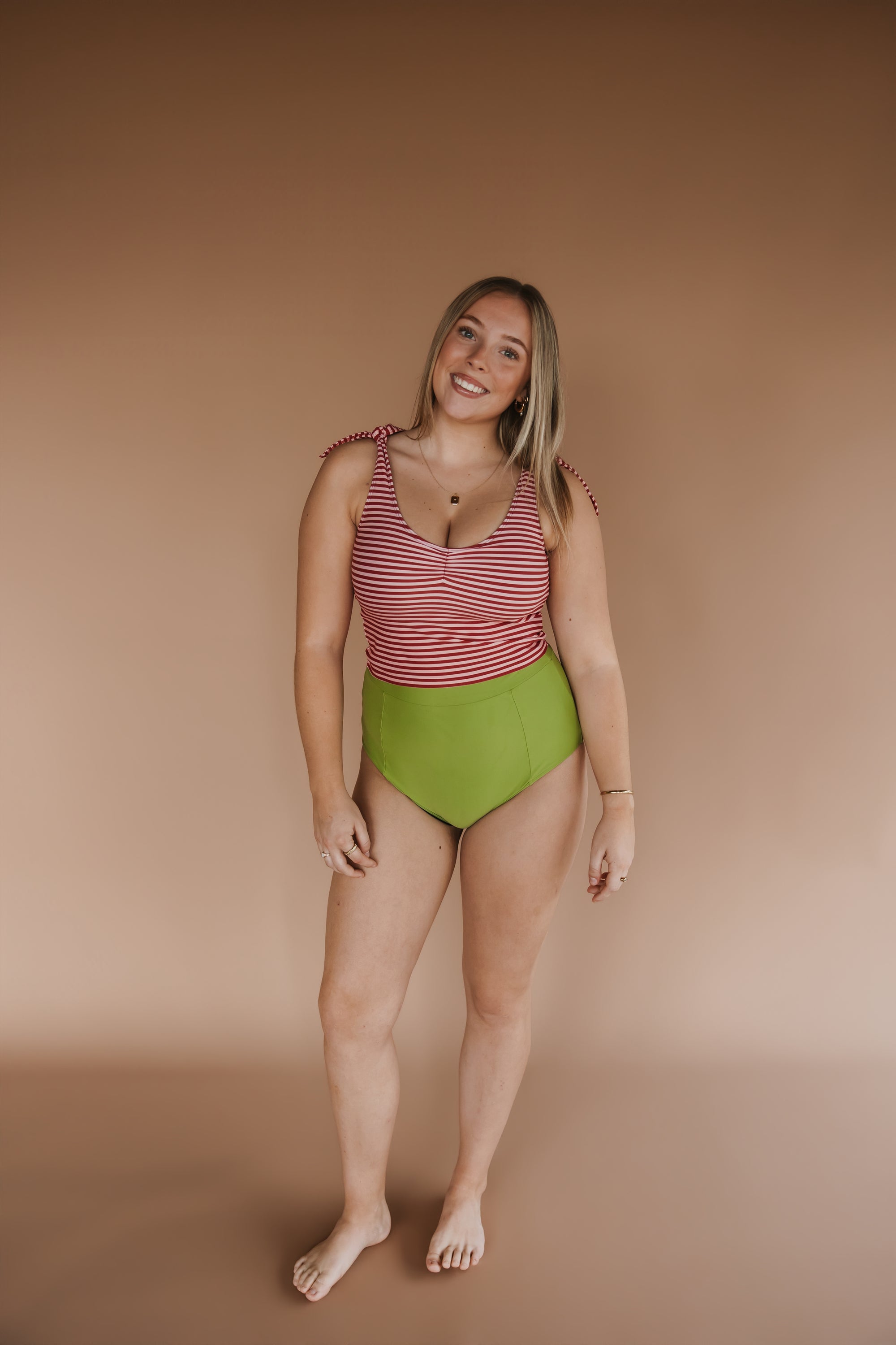 Shoulder Tie Top Candy Stripe