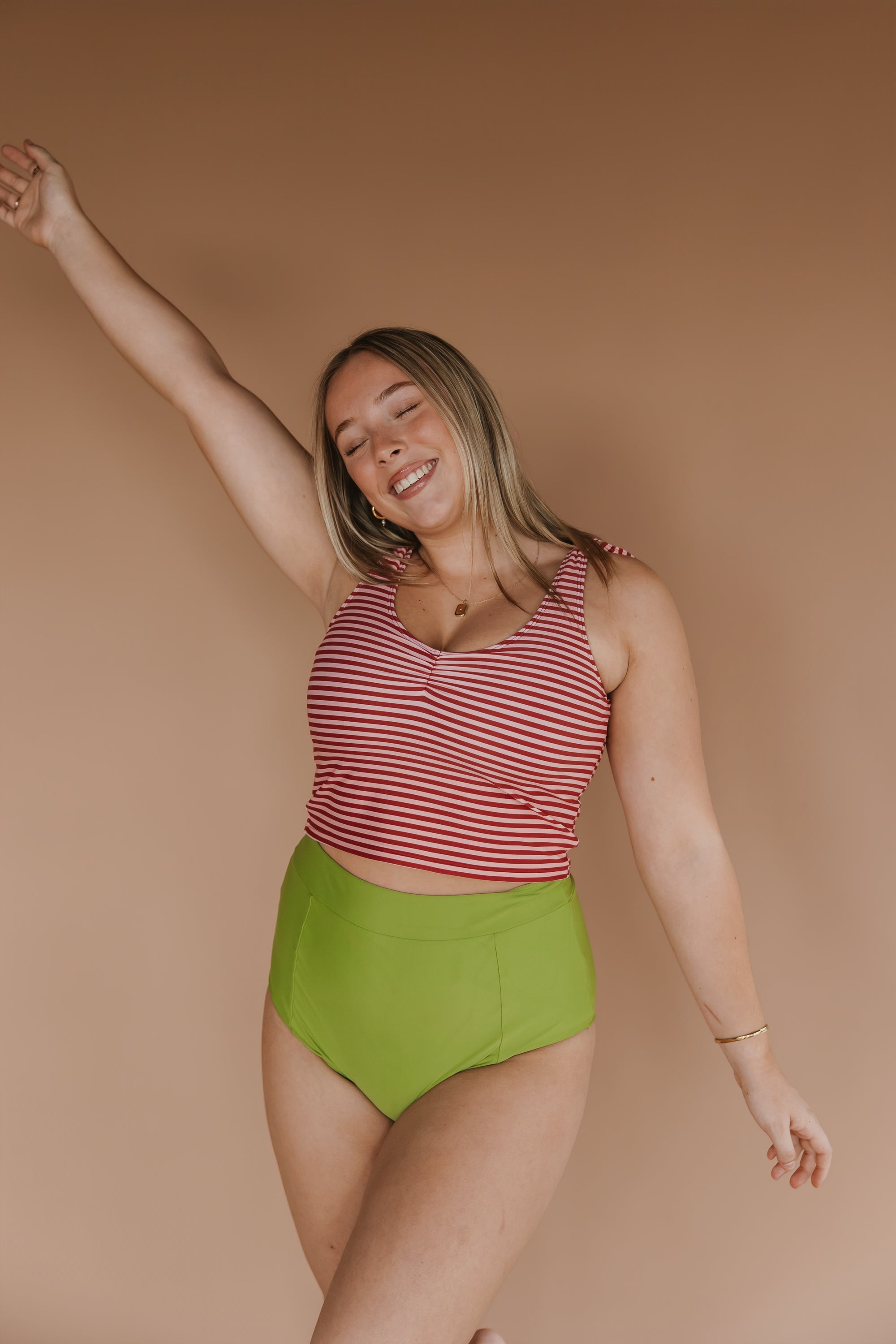 Shoulder Tie Top Candy Stripe