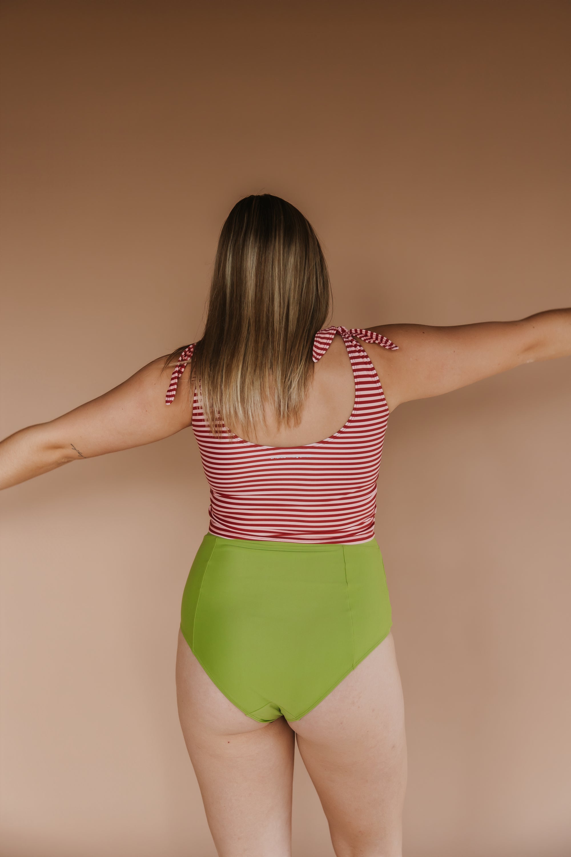 Shoulder Tie Top Candy Stripe