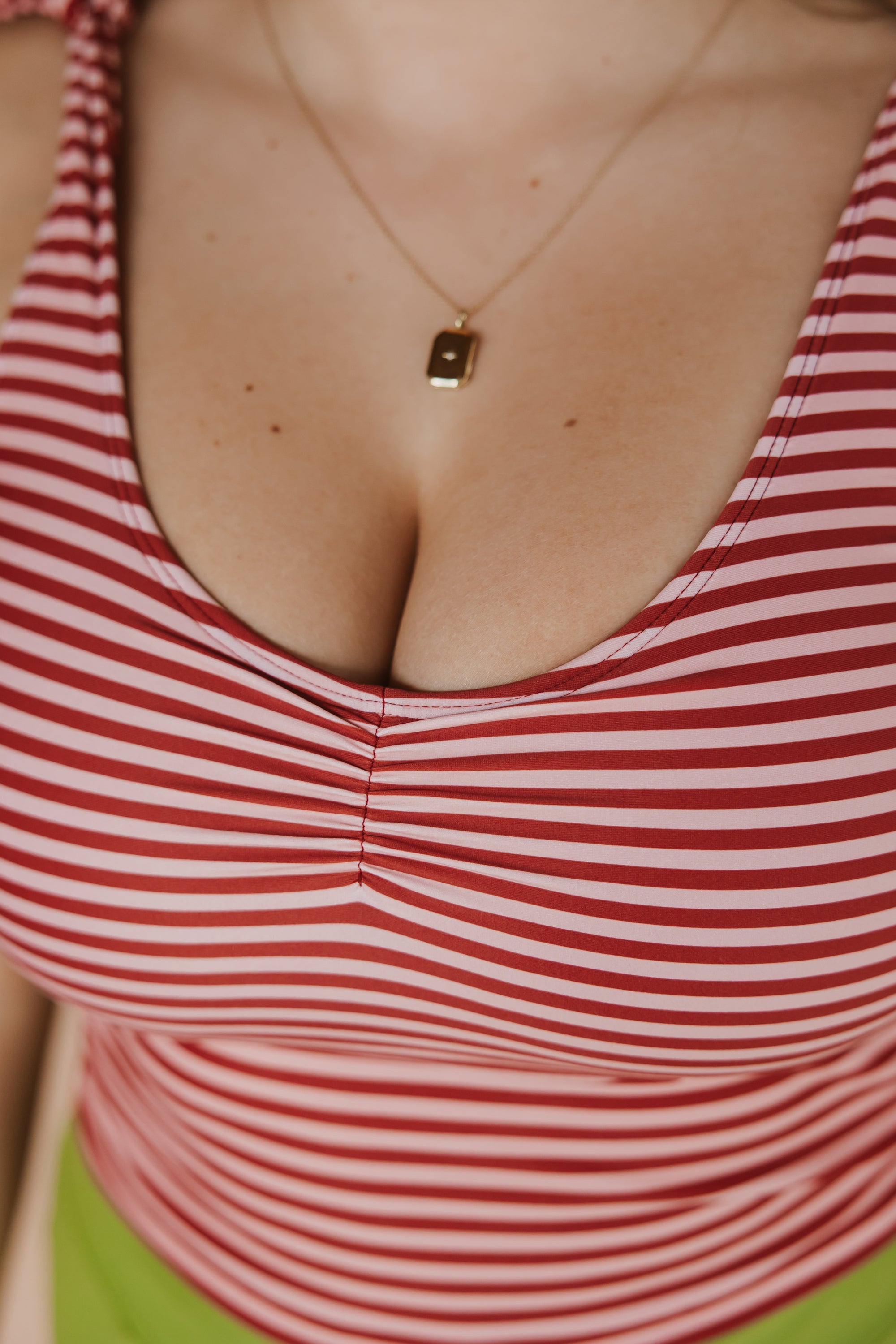 Shoulder Tie Top Candy Stripe