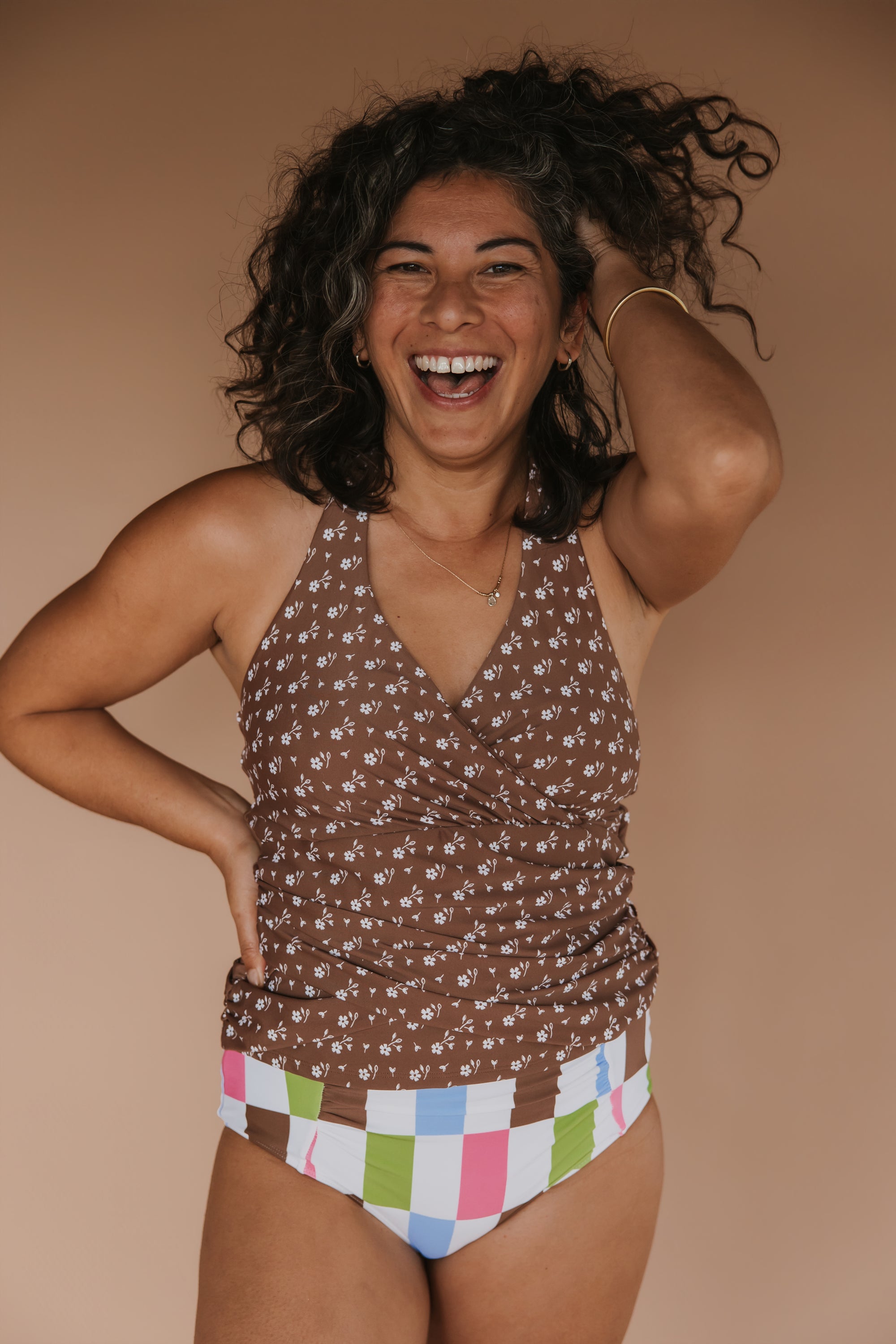 Criss-Cross Halter Top Cocoa Ditzy