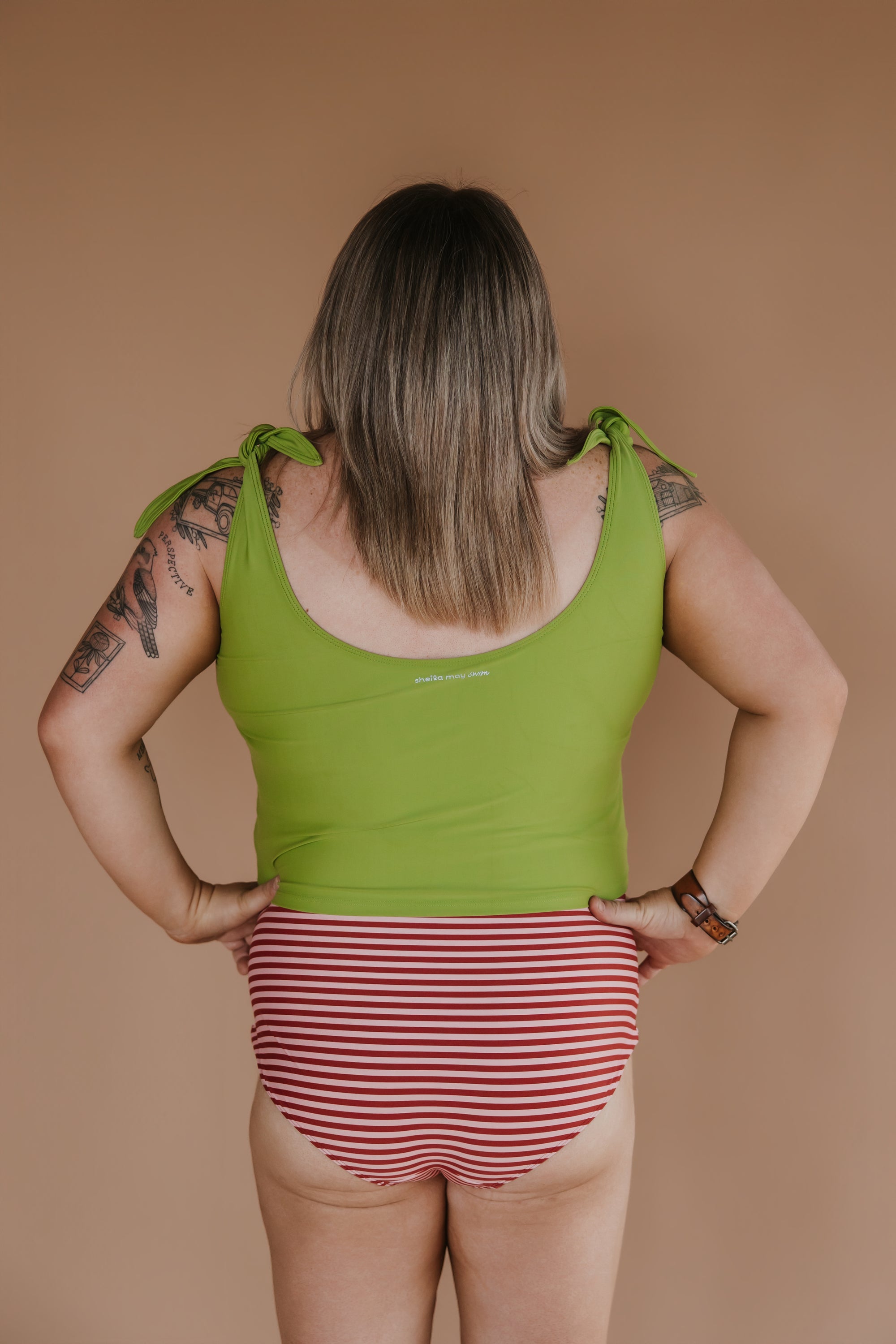 Shoulder Tie Top Olive