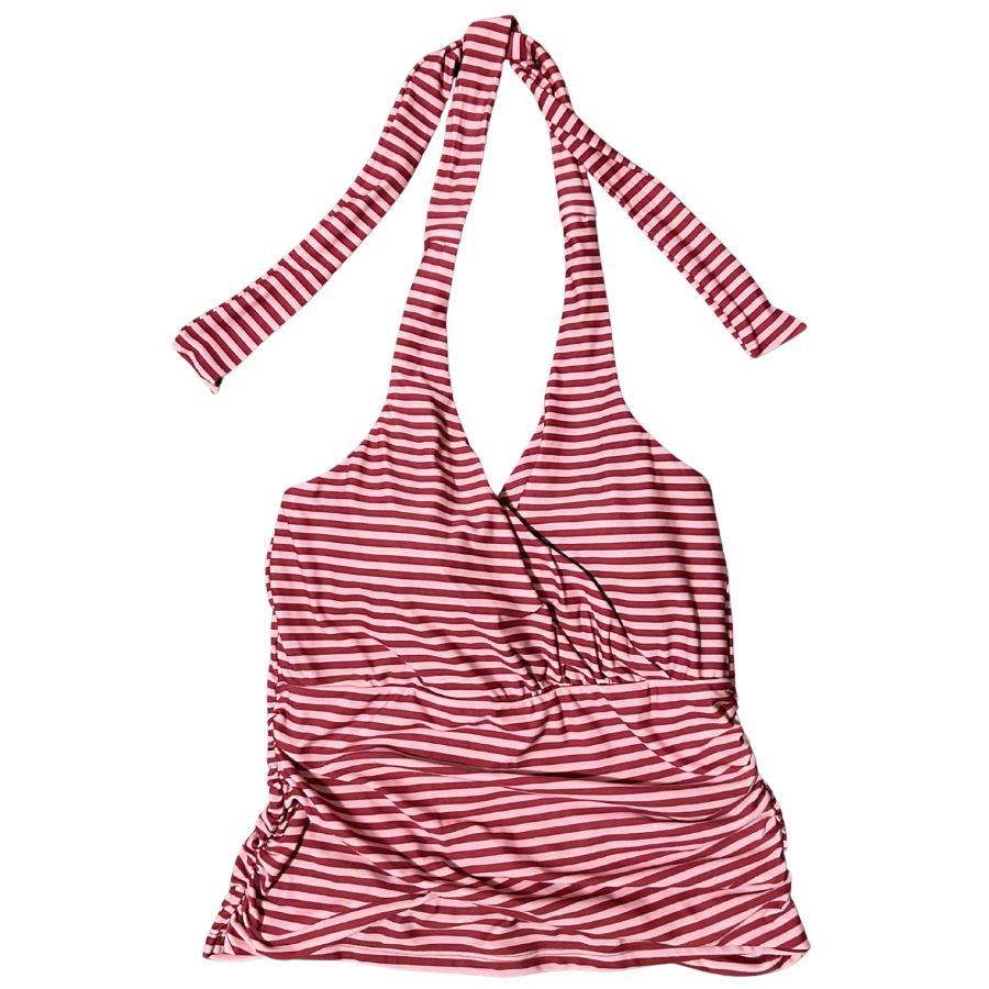 Criss-Cross Halter Top Candy Stripe