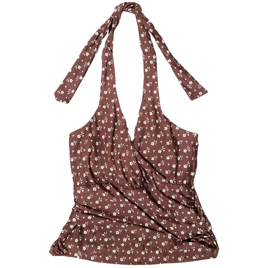 Criss-Cross Halter Top Cocoa Ditzy