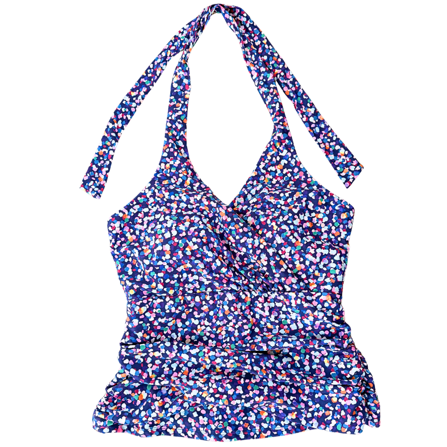 Criss-Cross Halter Top Midnight Confetti
