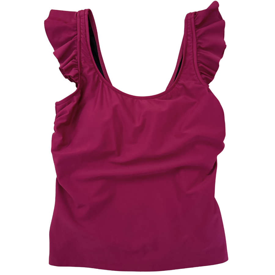 Pre-Order: Frill Shoulder Tank Cherry