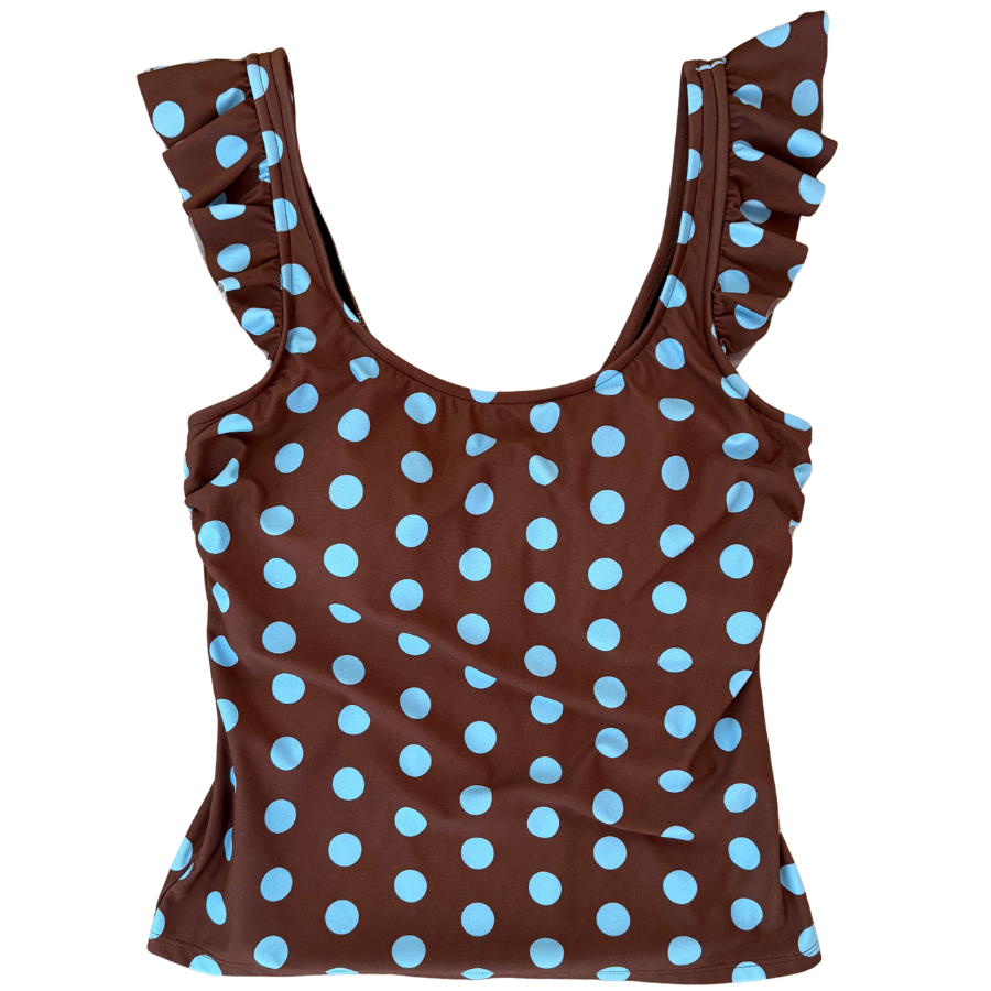 PRE-ORDER: Frill Shoulder Tank Freckle