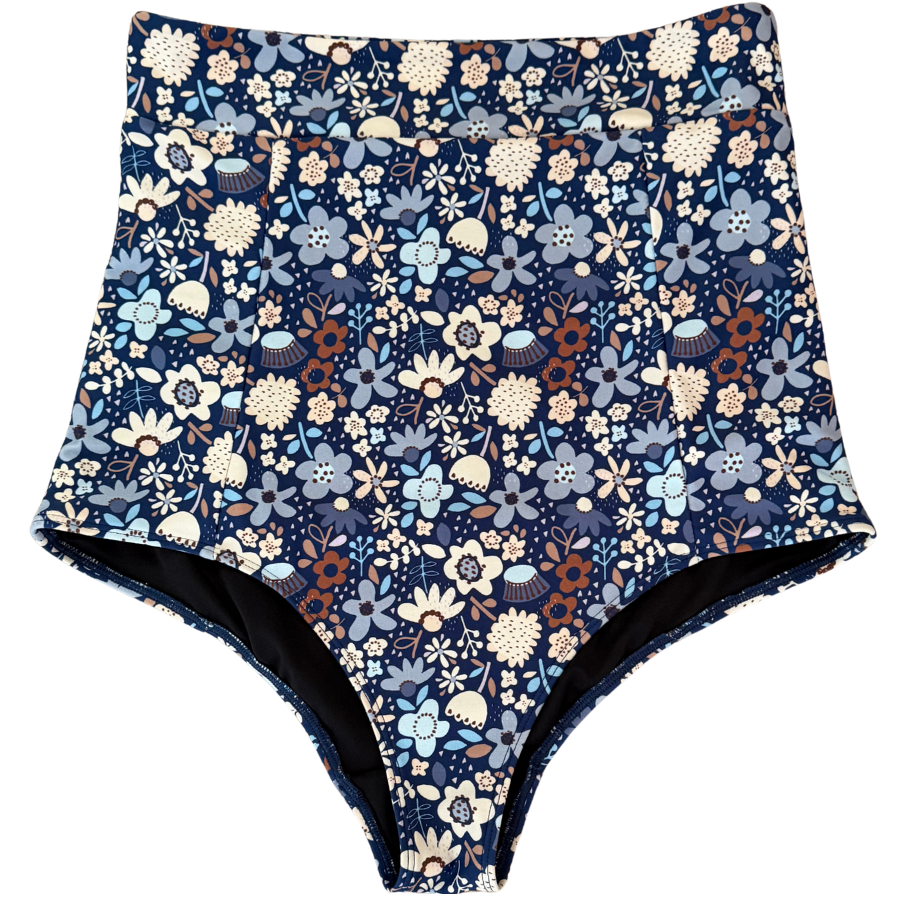 PRE-ORDER: High Waisted Bottoms Indigo Posy