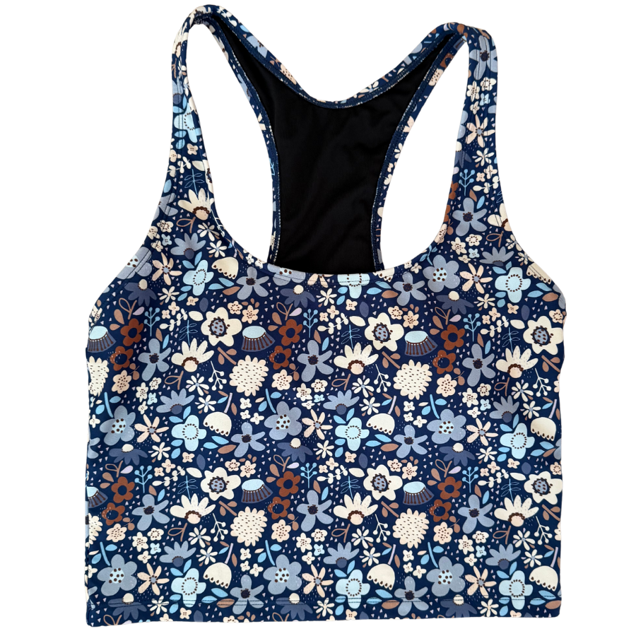 PRE-ORDER: Racer Back Top Indigo Posy