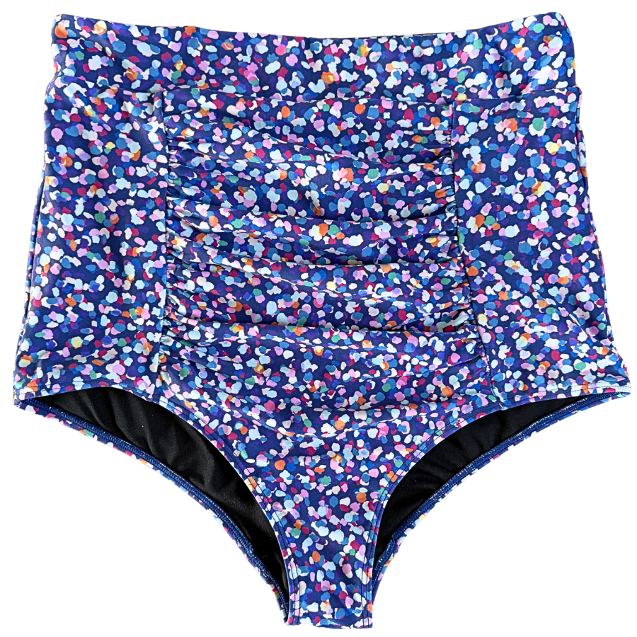 Ruched High Waisted Bottoms Midnight Confetti