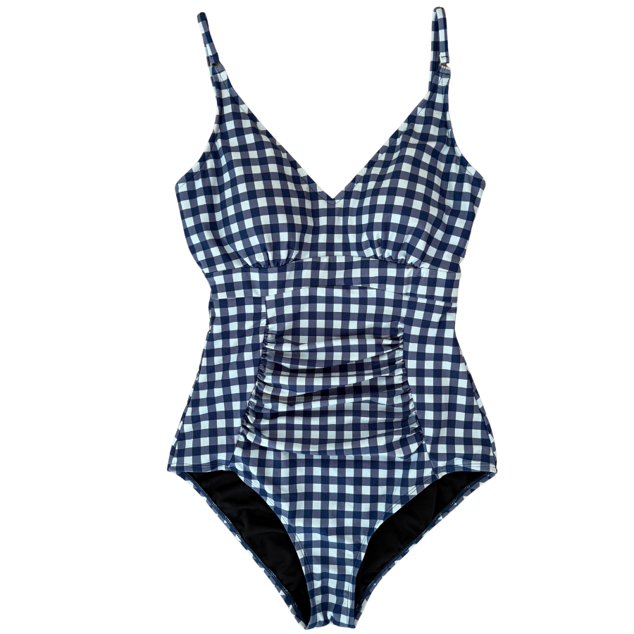 PRE-ORDER: Ruched One Piece Blueberry Check