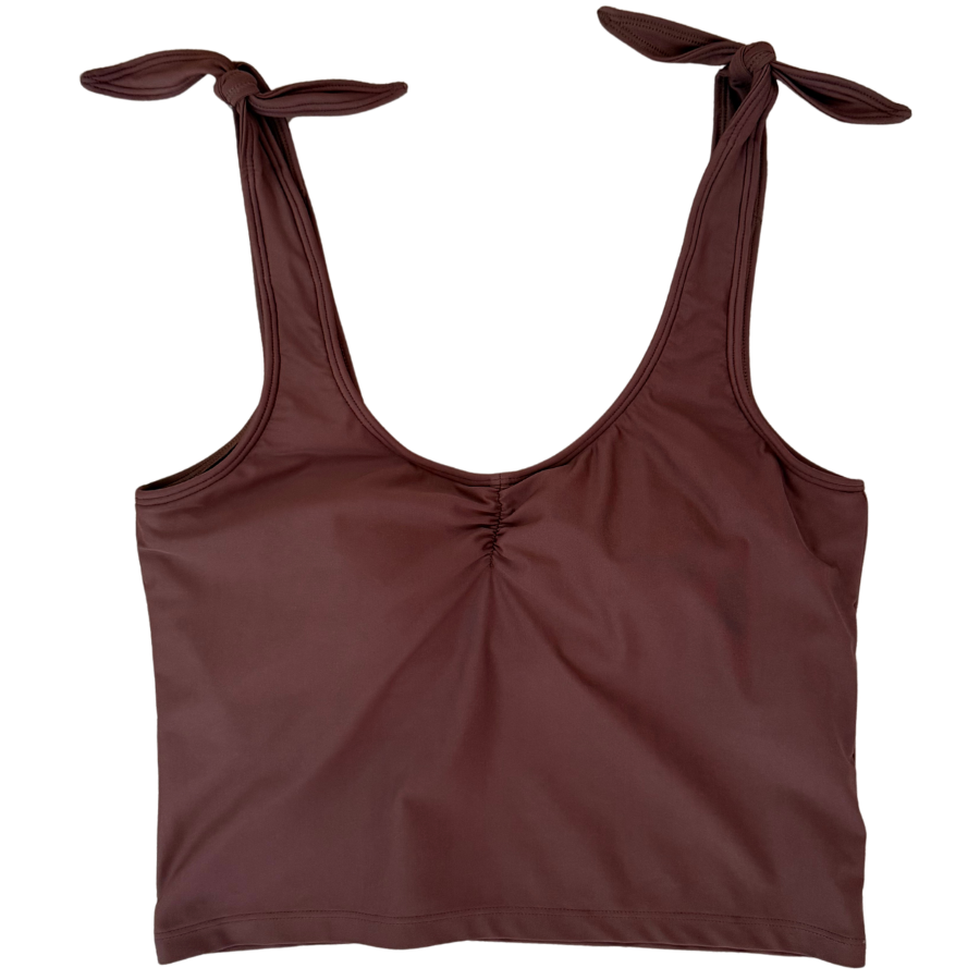 PRE-ORDER: Shoulder Tie Top Chestnut