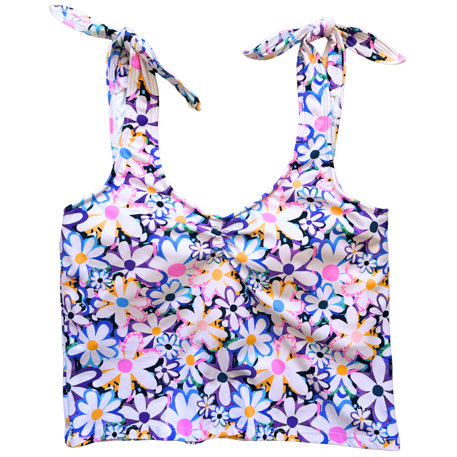 Last Pieces - Shoulder Tie Top Dozens of Daisies