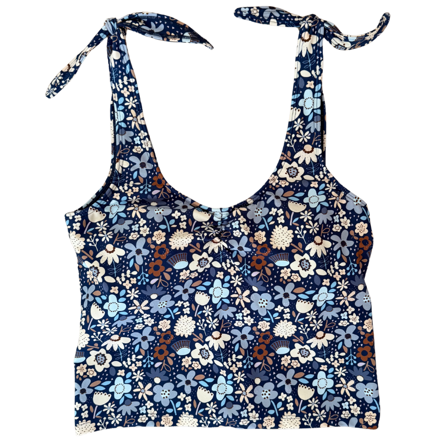 PRE-ORDER: Shoulder Tie Top Indigo Posy