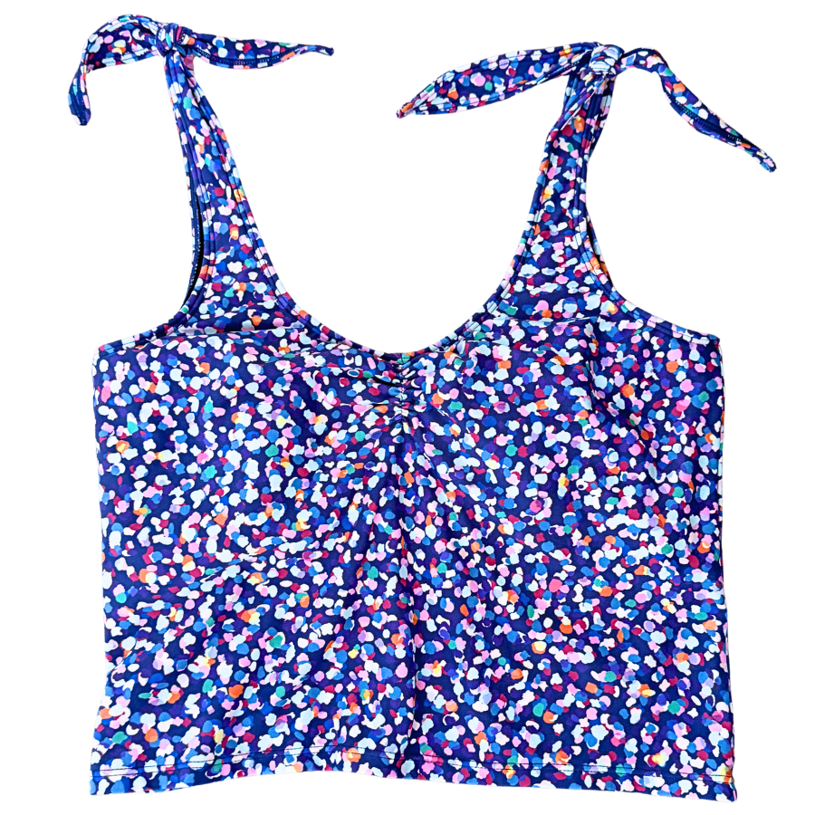 Shoulder Tie Top Midnight Confetti