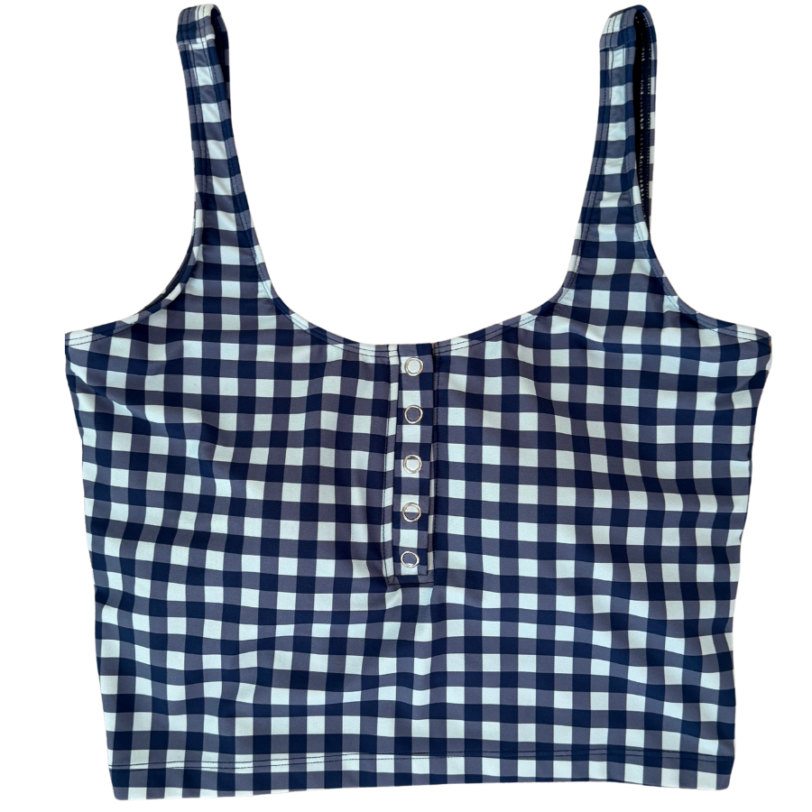 PRE-ORDER: Snap It Up Top Blueberry Check