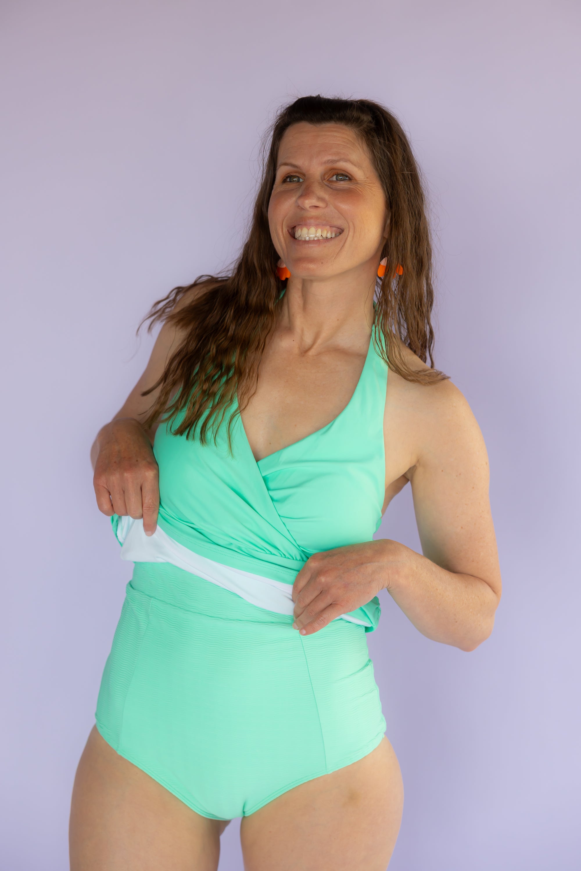 Criss-Cross Halter Top Seafoam
