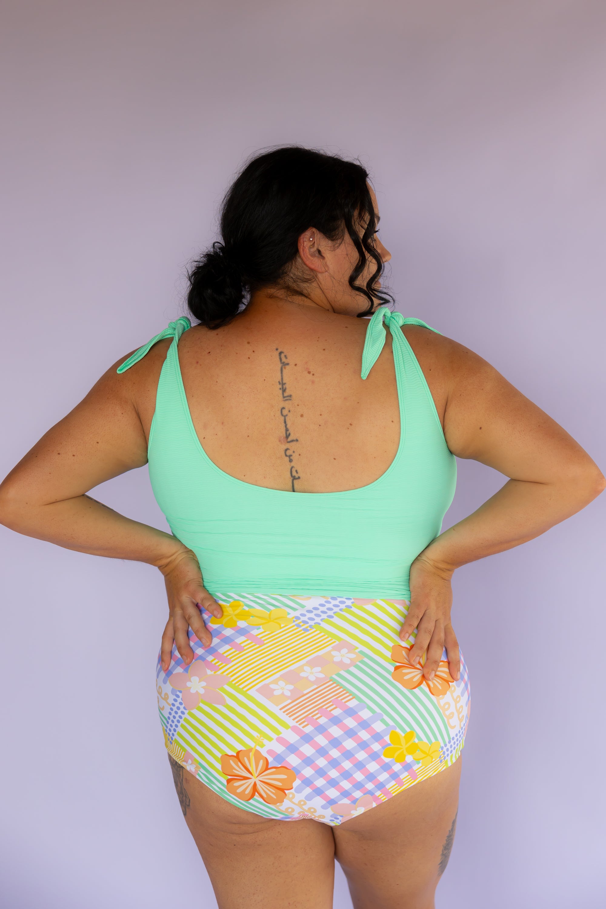 Shoulder Tie Top Seafoam (Textured Fabric)